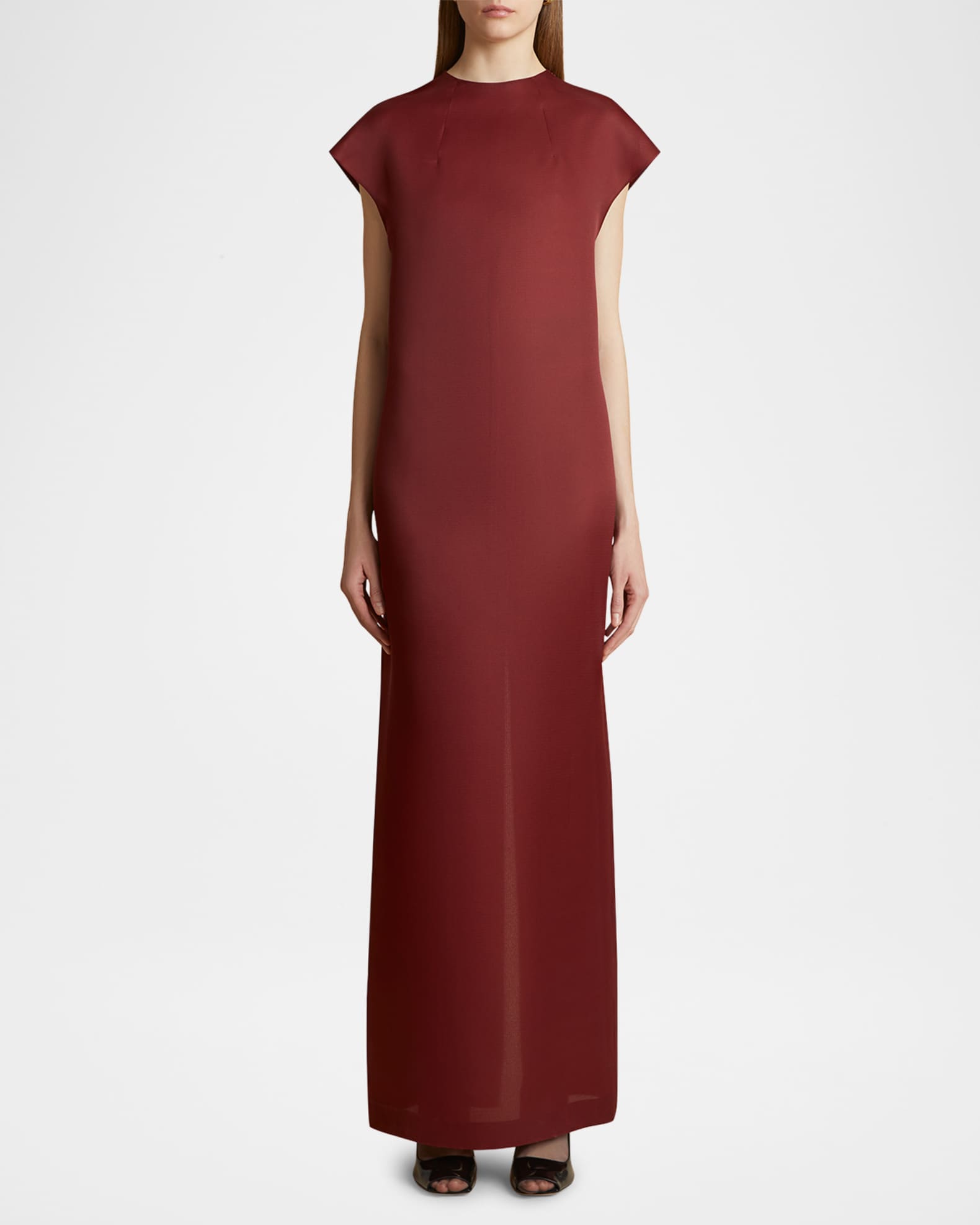 Khaite Lohan Long Column Silk Dress Neiman Marcus
