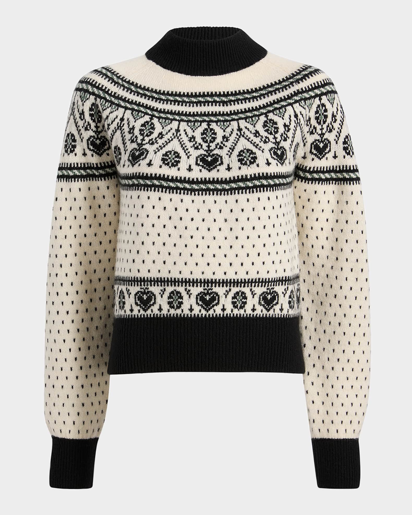 Guy Intarsia Mock Neck Cashmere Sweater 0