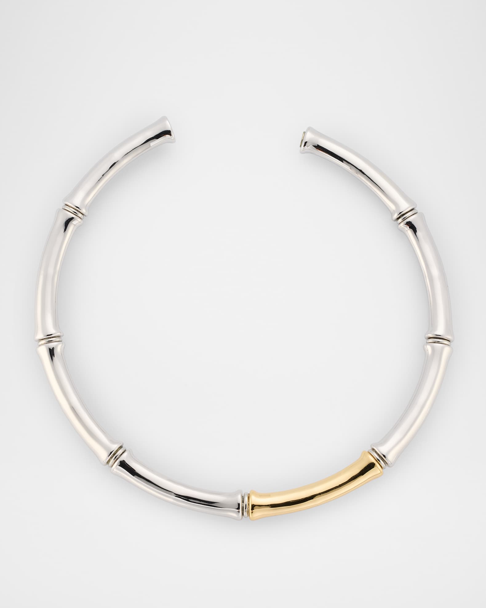 Two-Tone Bamboo Slip-On Collar Necklace, 8mm 0