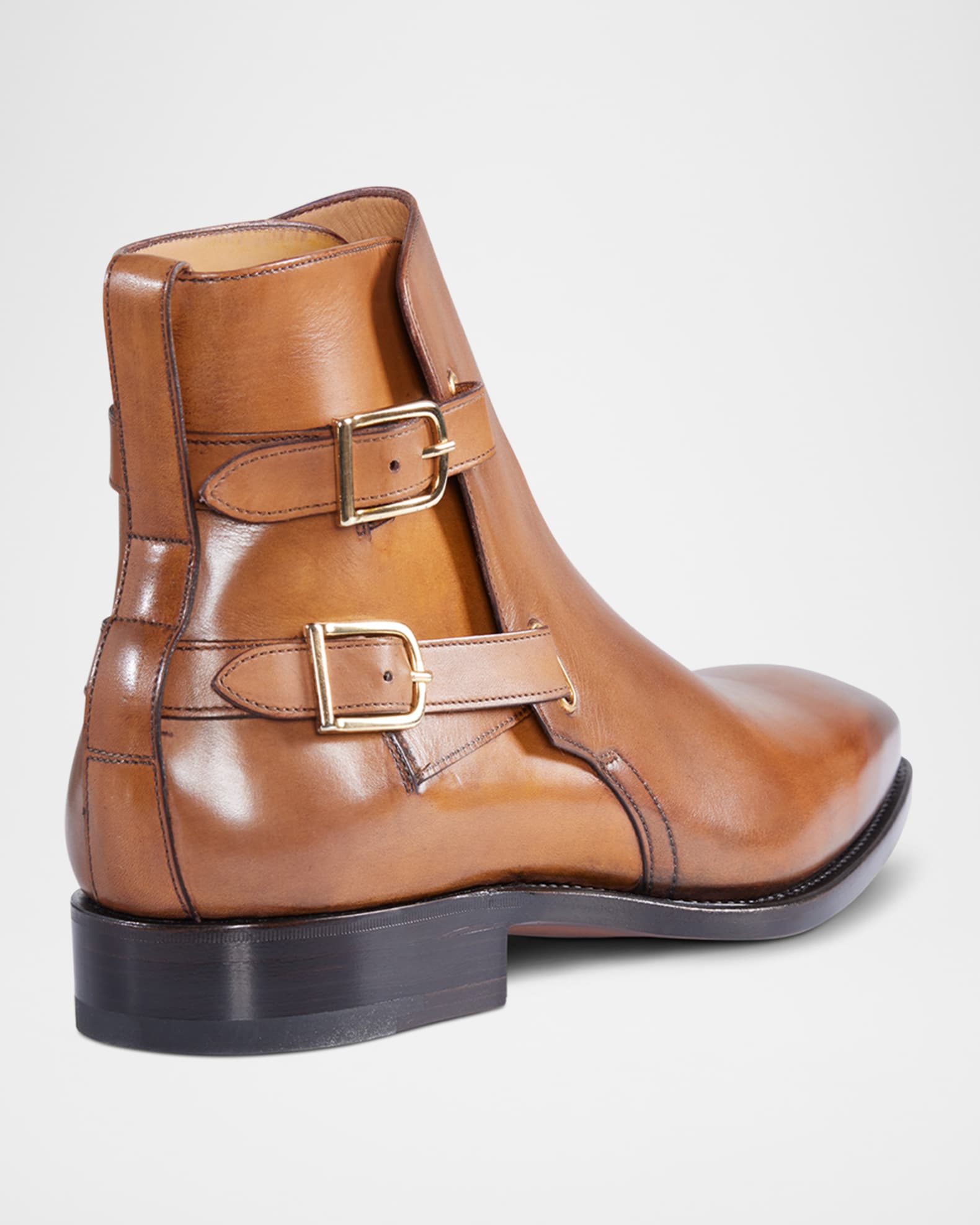 PAUL STUART Size 11 Brown Antique Leather Split Toe Boots main image 1