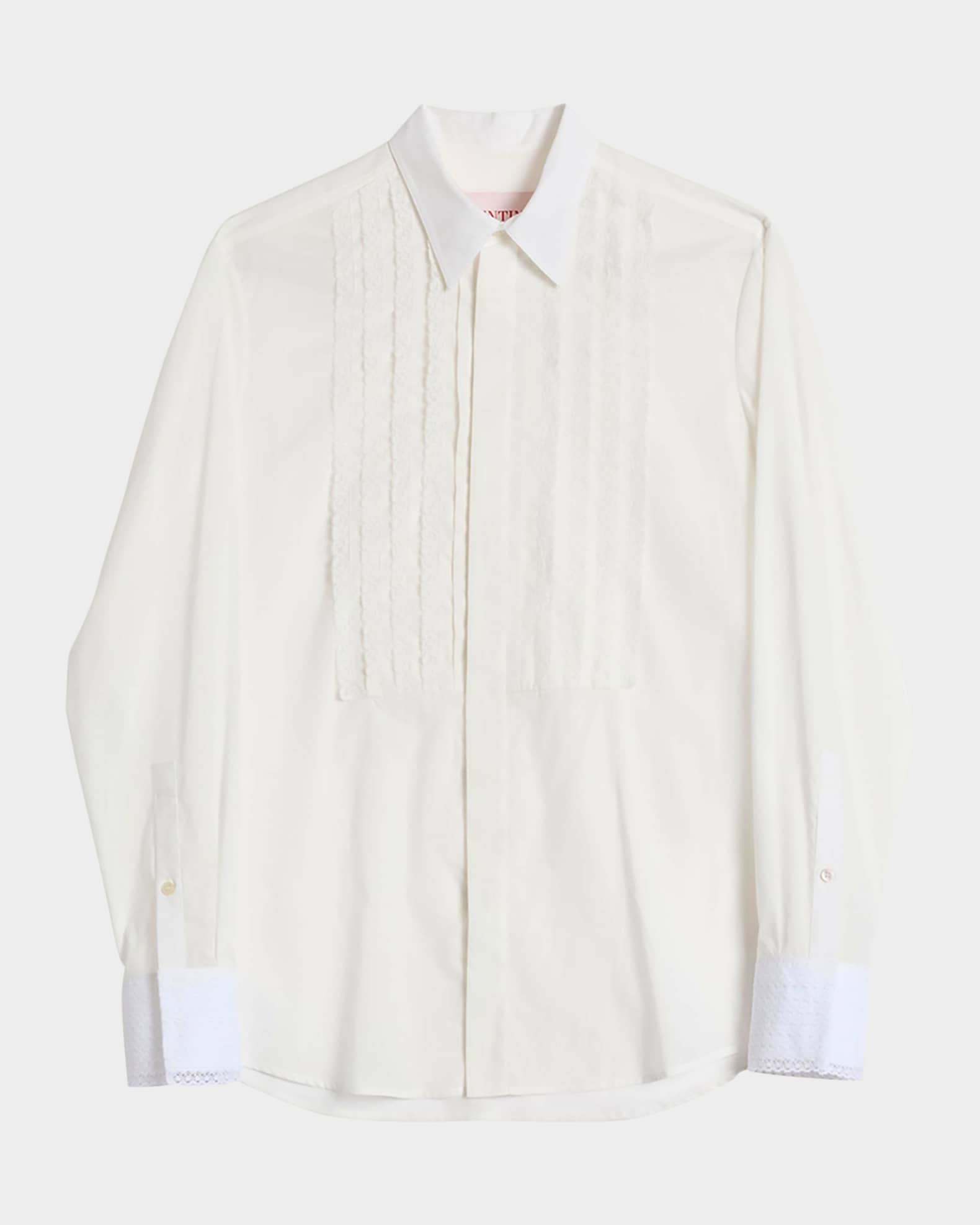 VALENTINO 翡翠グリーンに小花舞い散るシルクシフォン絞りフリルシャツ VALENTINO GARAVANI Pussy-bow floral-print silk crepe de chine