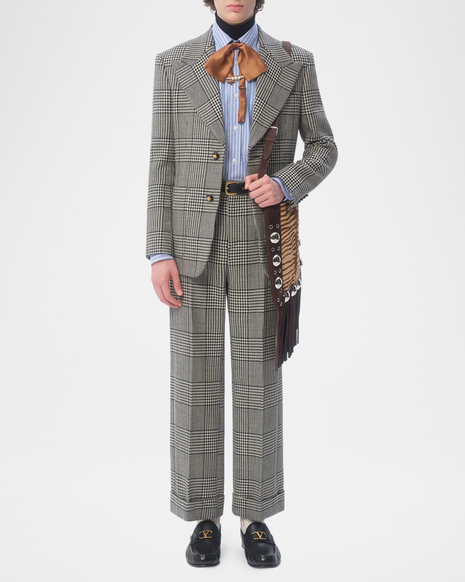 Valentino Garavani Men's Maxi Prince of Wales Pants | Neiman