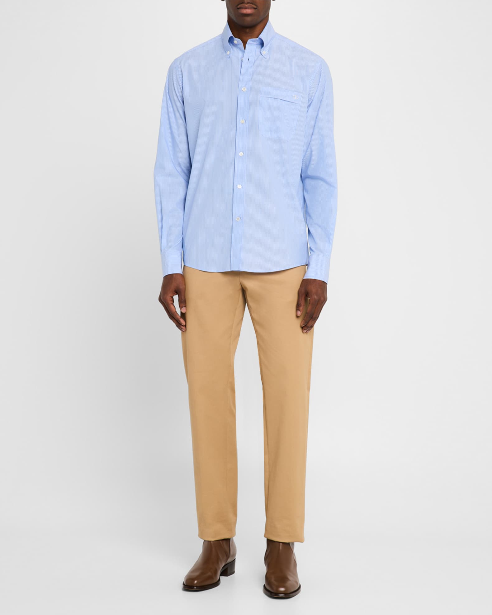 Men's Micro-Striped Poplin Sport Shirt 1