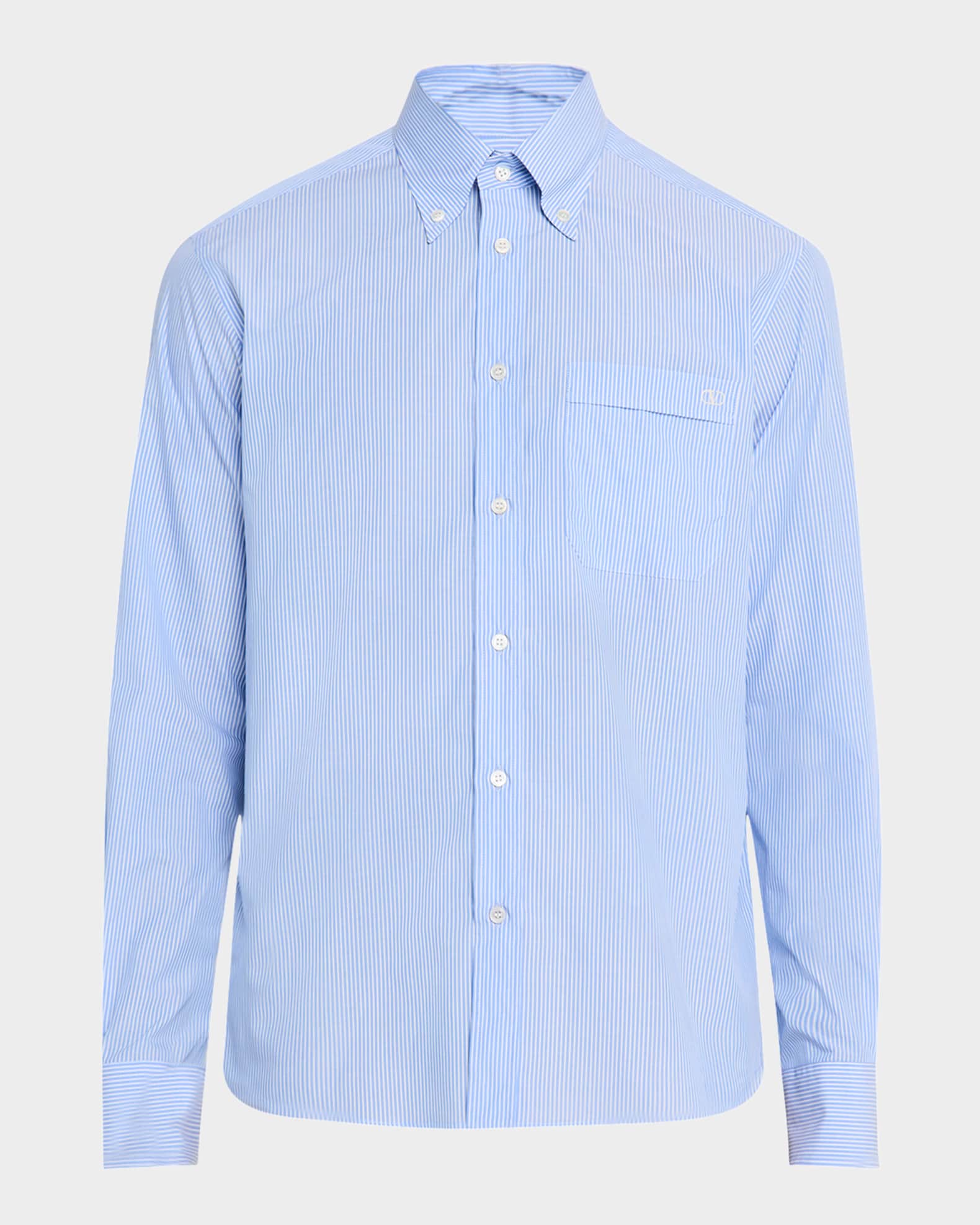 Men's Micro-Striped Poplin Sport Shirt 0