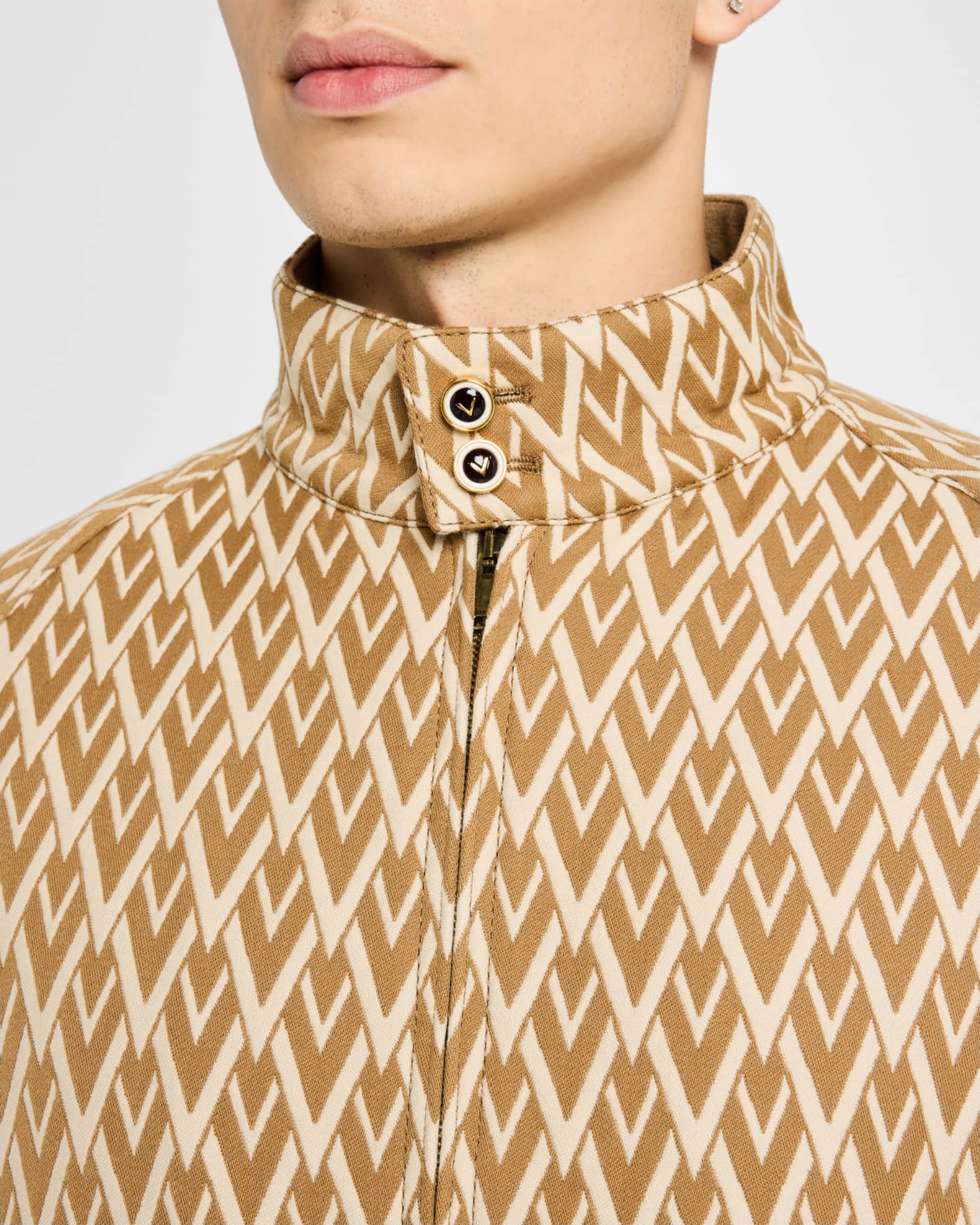 Valentino Garavani Men's V Jacquard Wool Harrington Jacket