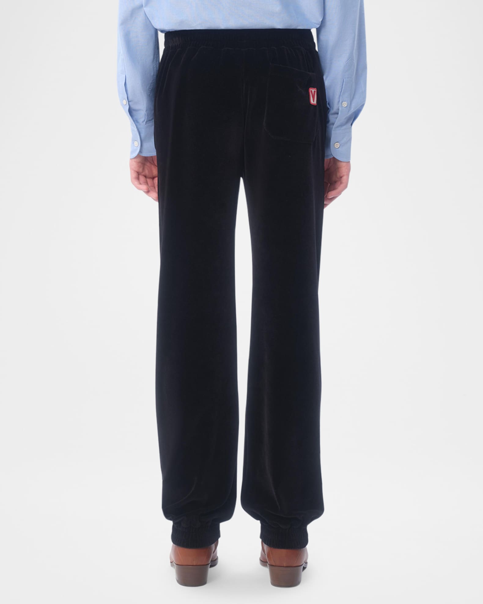 Valentino Garavani Men's V Logo Chenille Pants | Neiman Marcus