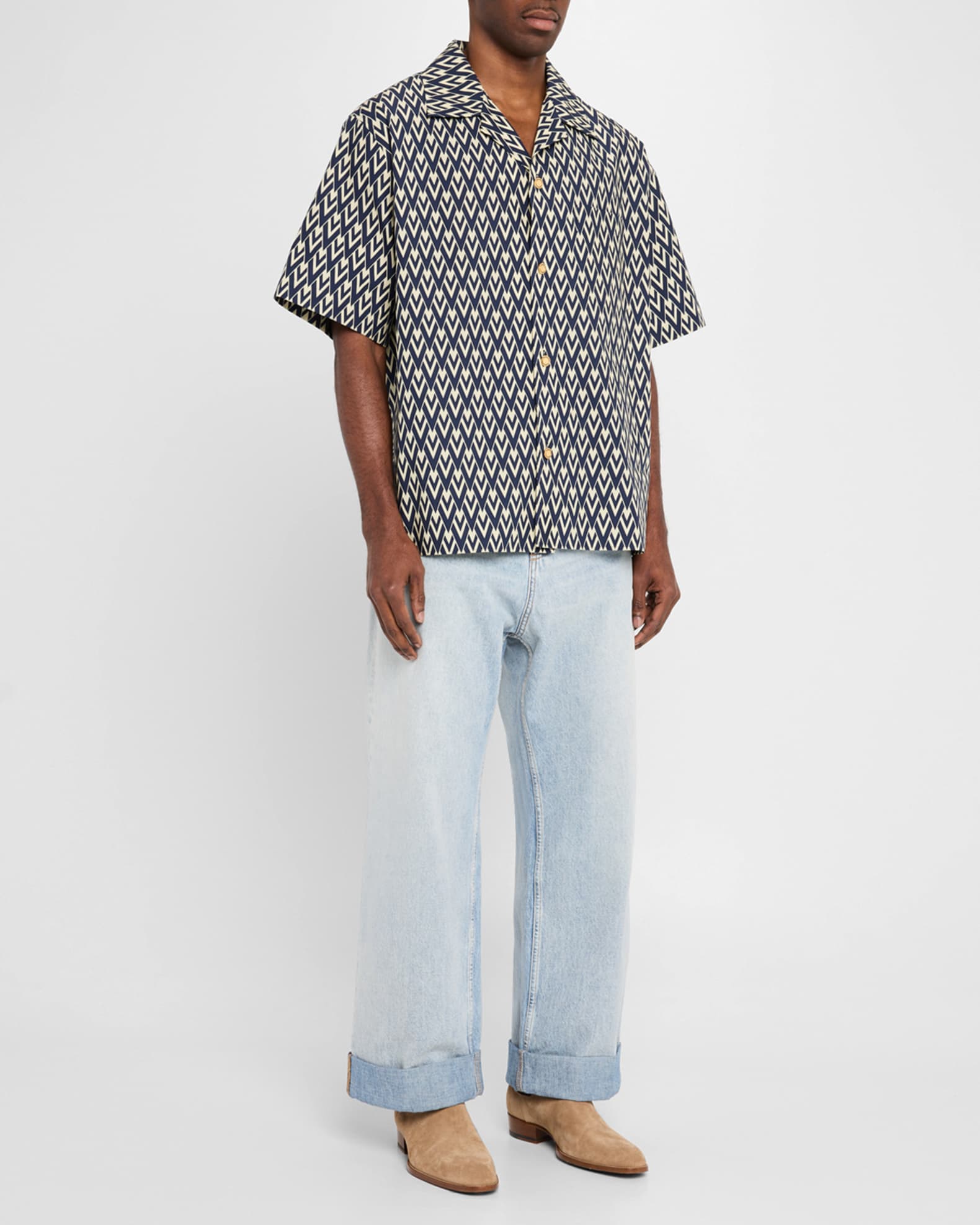 Men's Wide-Leg Denim Jeans 1