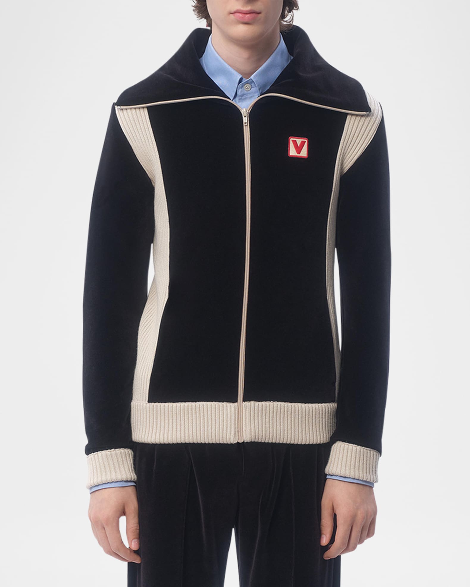 Valentino Garavani Men's VLogo Paneled Track Jacket | Neiman