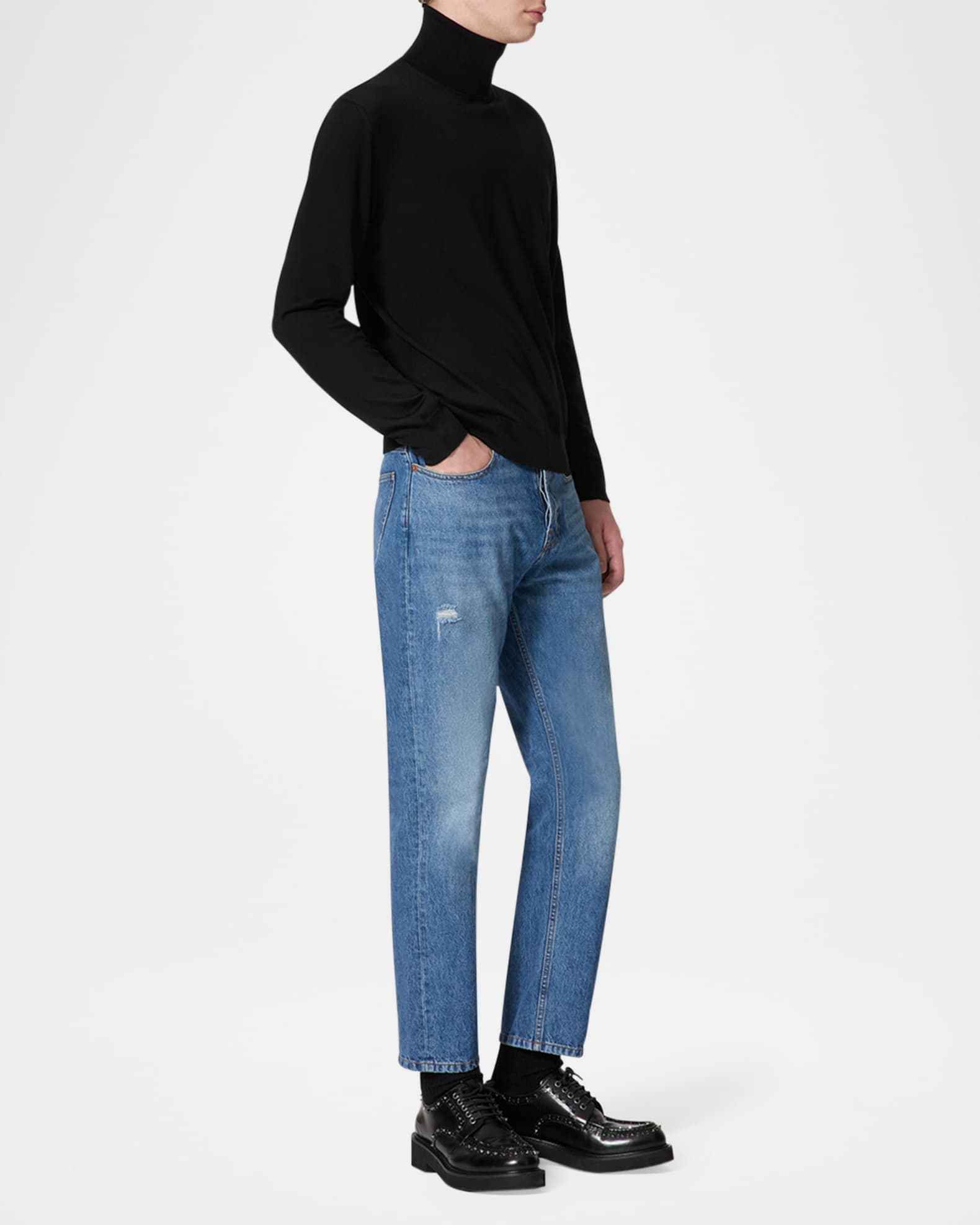 Men's Solid Wool Turtleneck