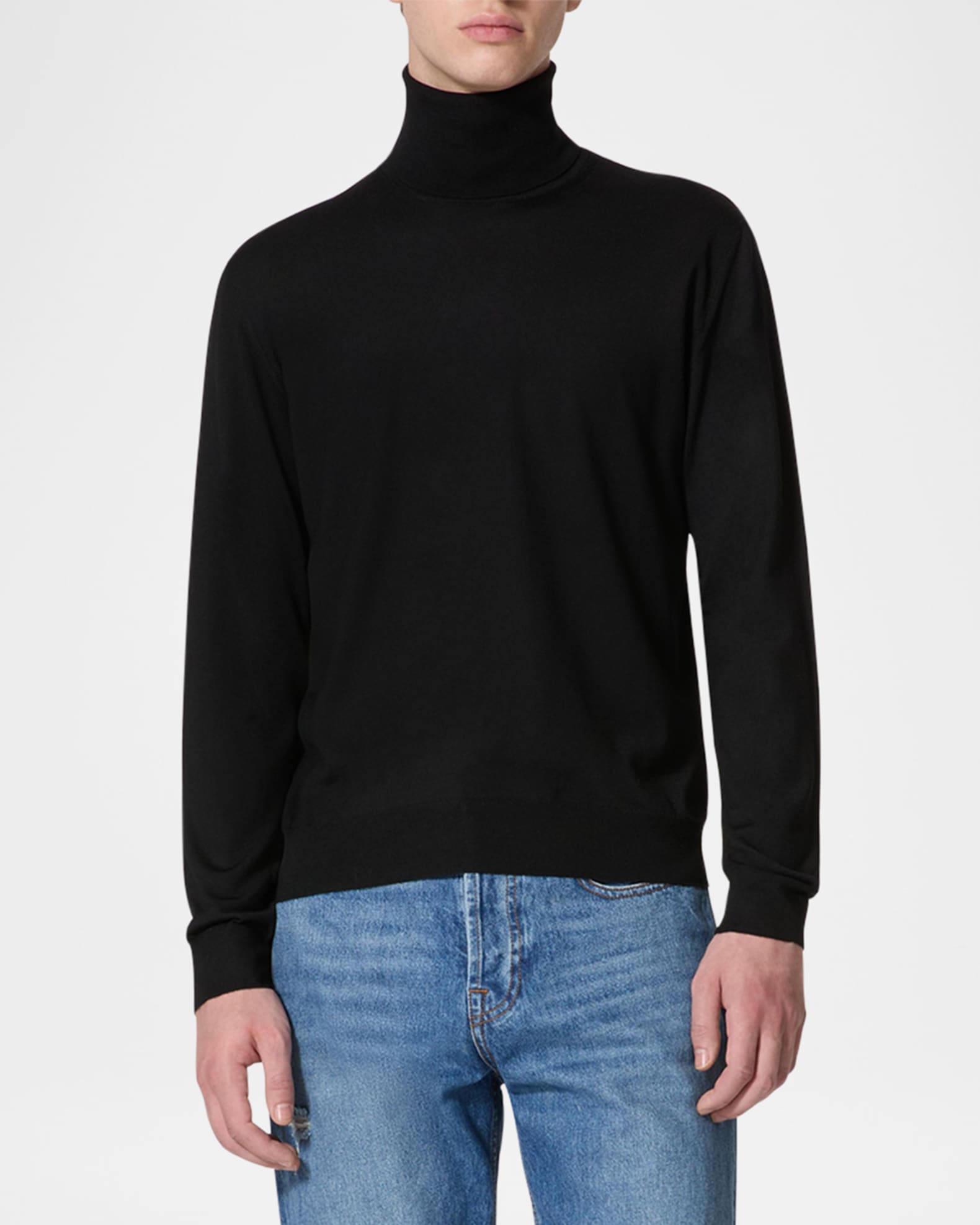 Men's Solid Wool Turtleneck