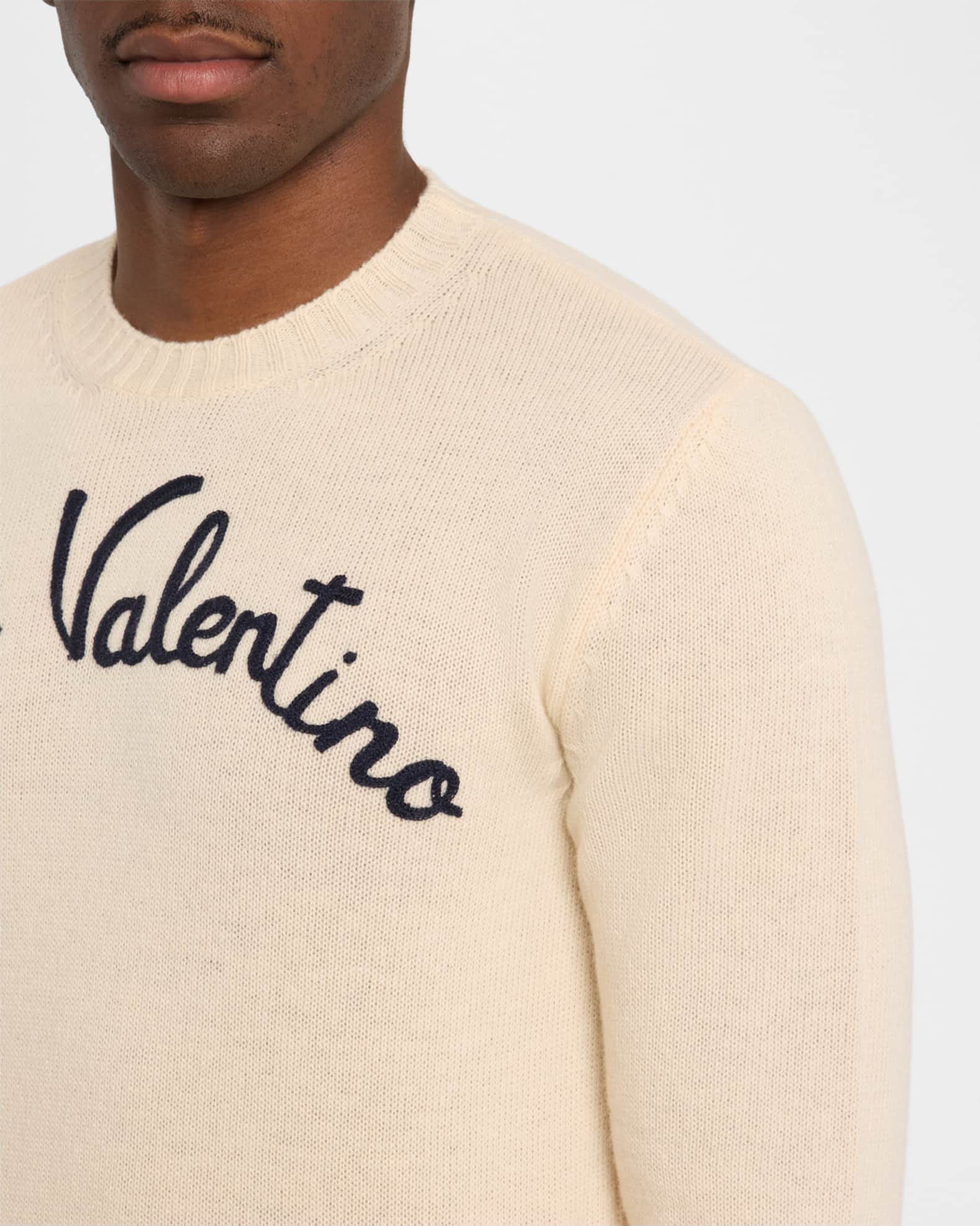 VALENTINO GARAVANI ウールカシミア フェザー スリーブ ニット Valentino Garavani Men's Chez Wool Sweater | Neiman Marcus