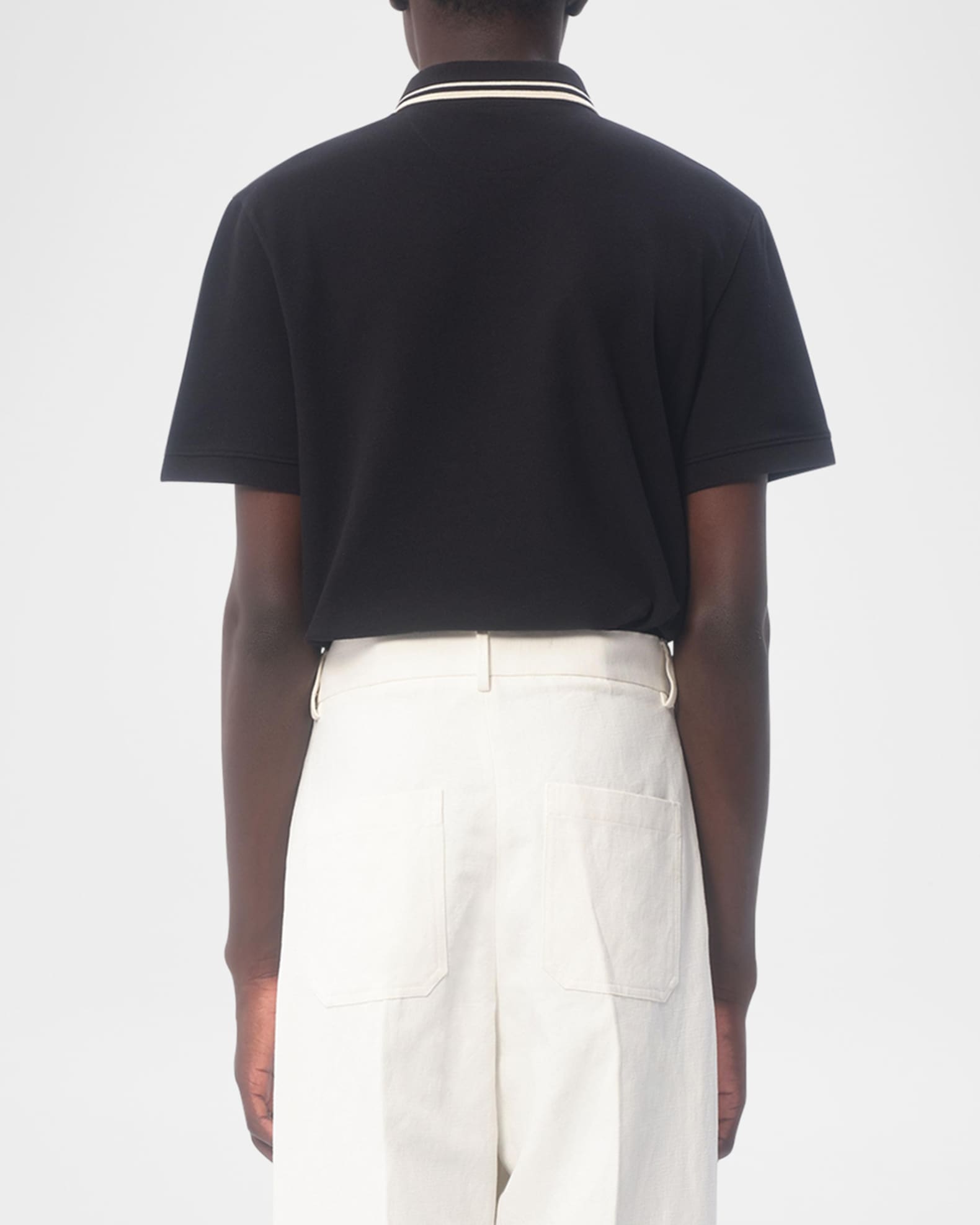 Tシャツ・カットソー VALENTINO GARAVANI Black Piquet Polo Shirt Valentino Garavani Men's VLogo Pique Polo Shirt | Neiman Marcus