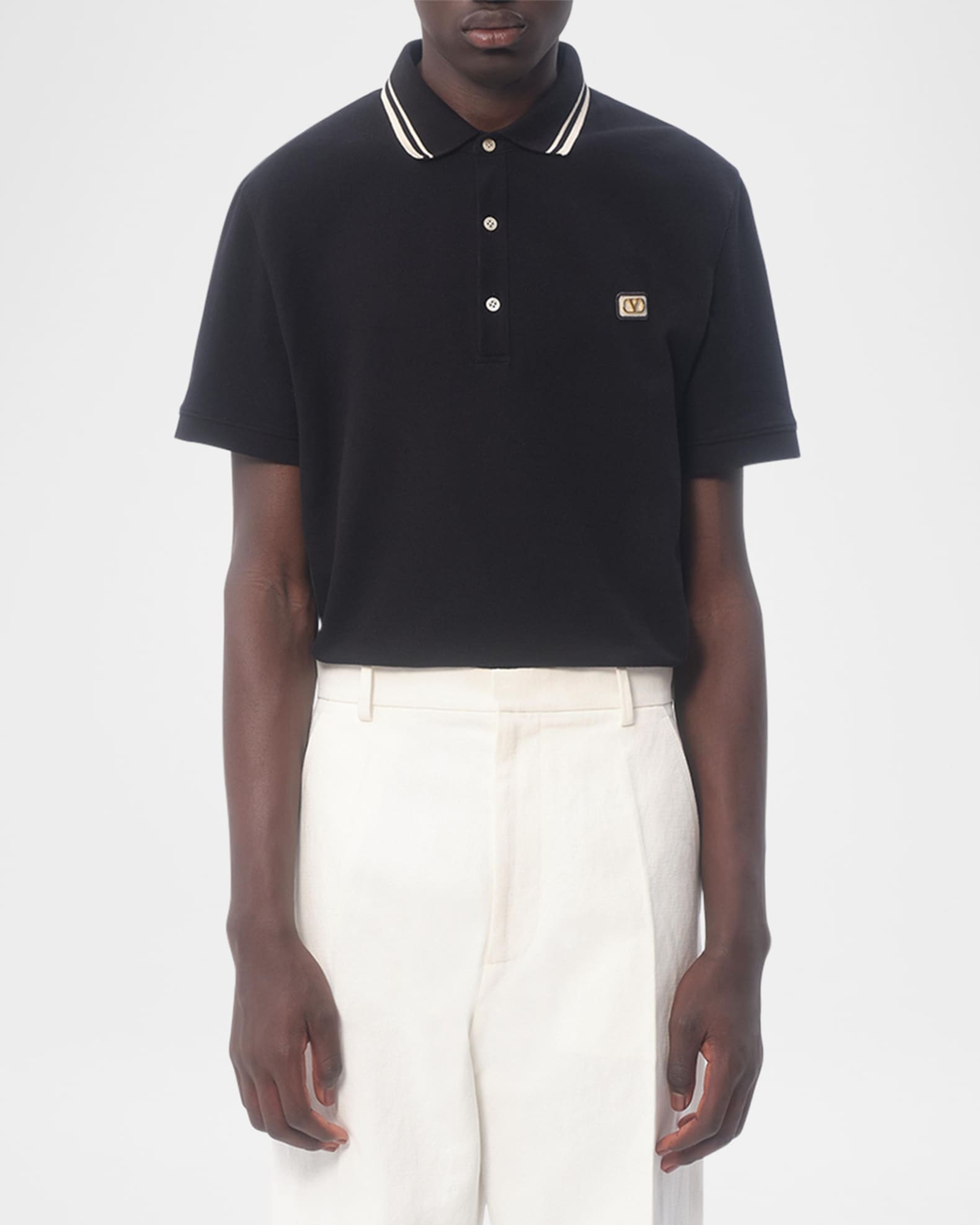 Valentino Garavani Men's VLogo Pique Polo Shirt | Neiman Marcus