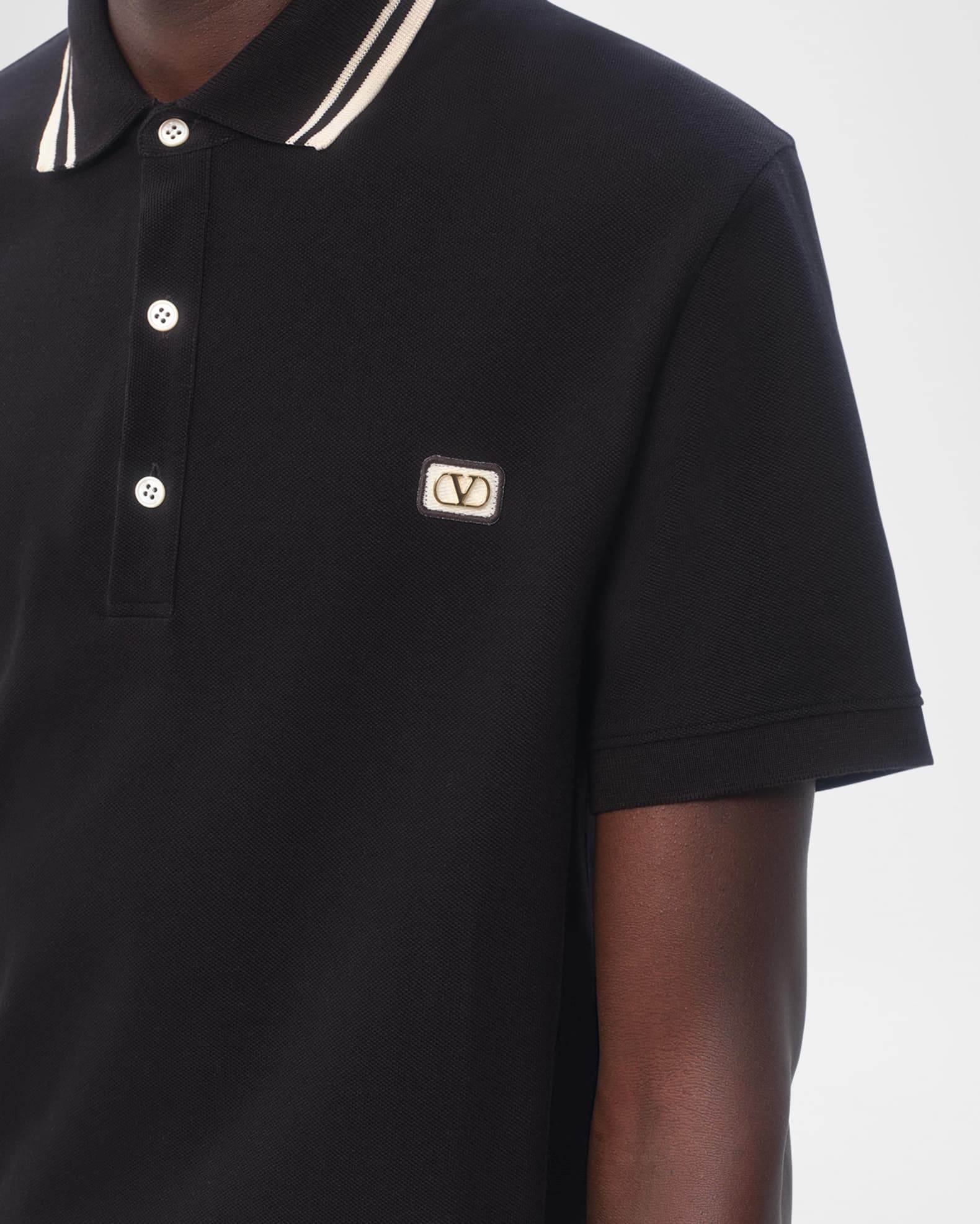 Valentino Garavani Men's VLogo Pique Polo Shirt | Neiman Marcus