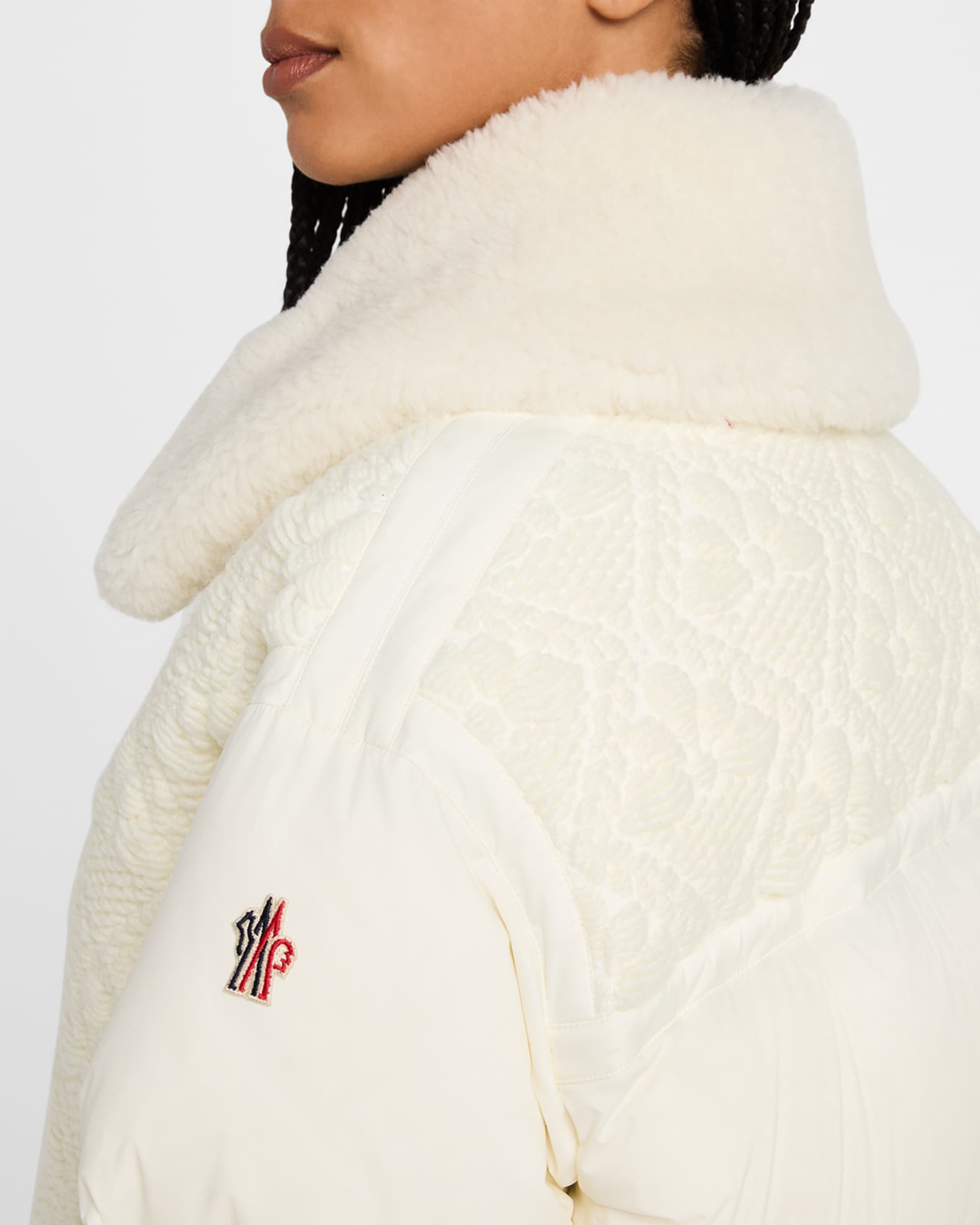 Moncler Grenoble Risoul Ski Bomber Jacket with Shearling Collar