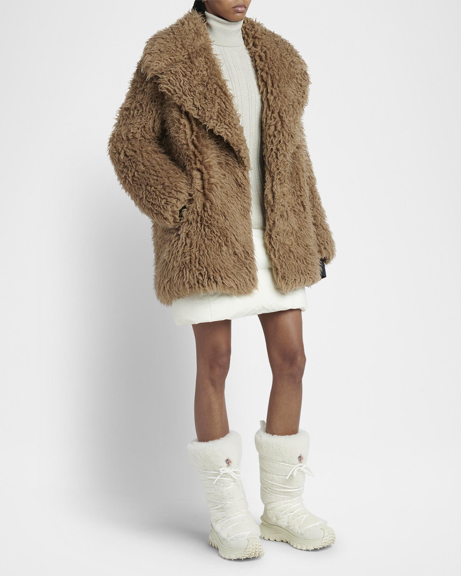 h*9様 【もこもこ可愛いモンクレ】MONCLER レザー ファー スニーカー Moncler Grenoble Malenco Faux Fur Jacket | Neiman Marcus