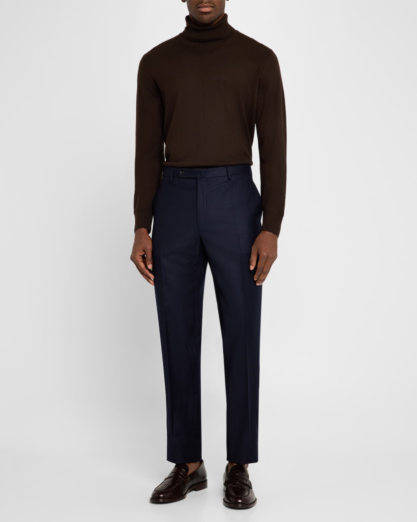 Men's Super 100s Worsted Flannel Pants - Thumbnail 2