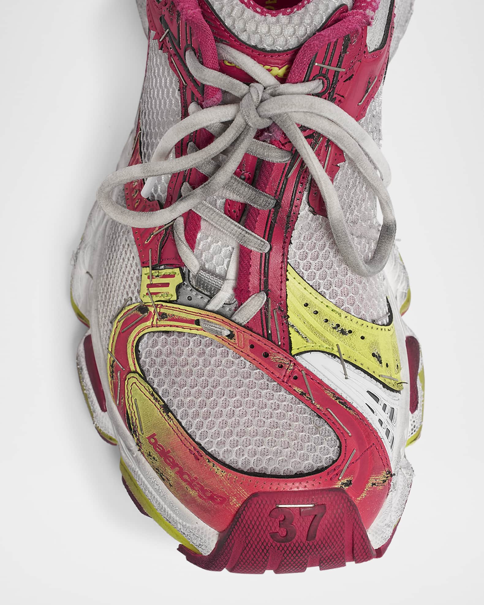 Balenciaga Men's Stapler Mesh Runner Sneakers | Neiman Marcus