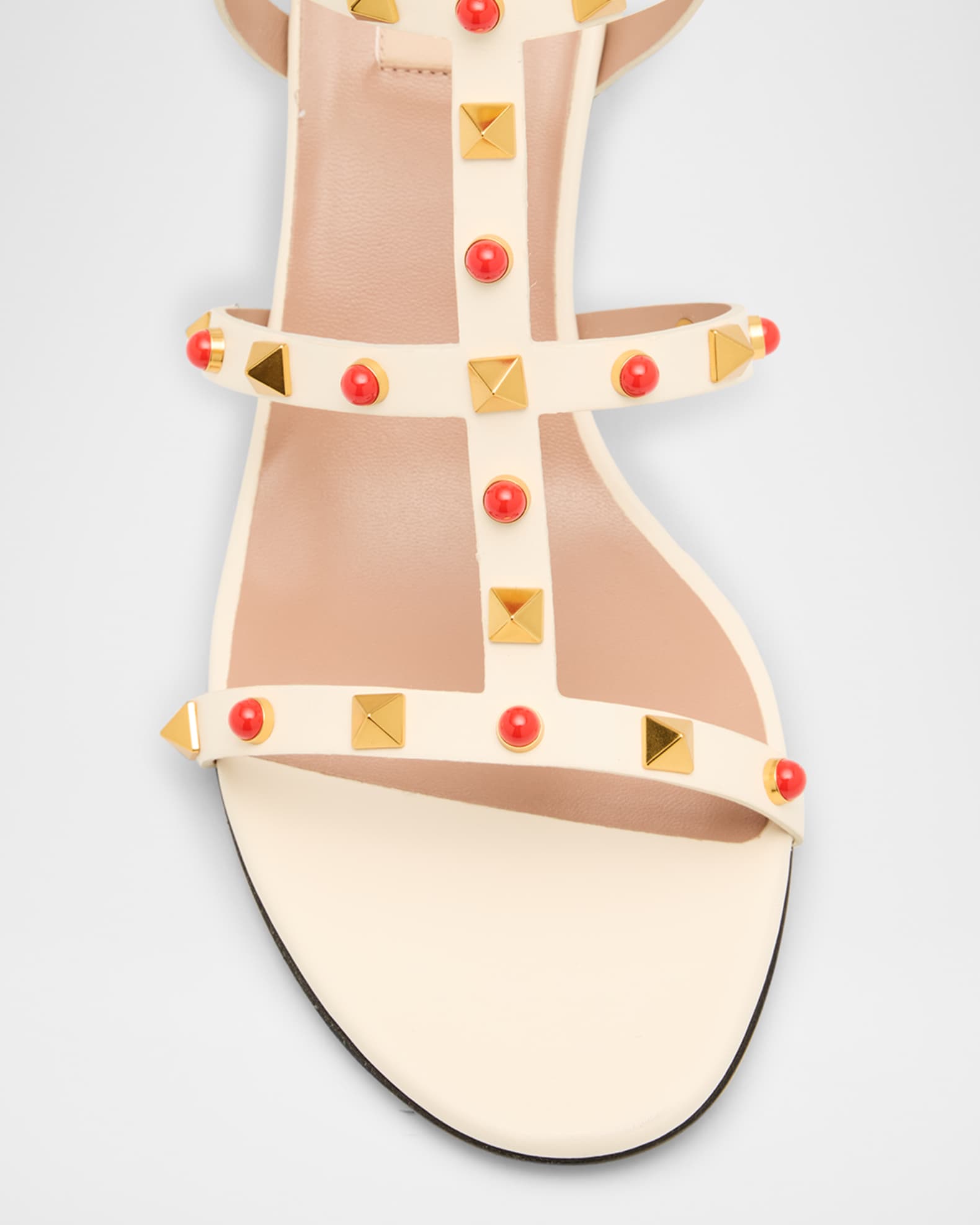 Valentino Garavani Rockstud Caged Ankle-Strap Leather