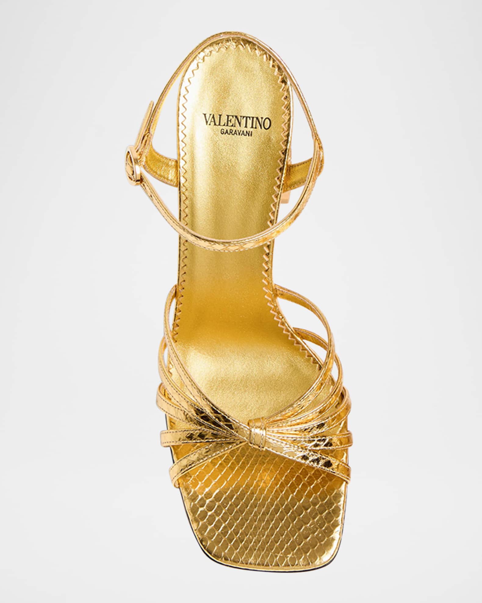 Valentino Garavani Metallic Jewel Ankle-Strap Sandals