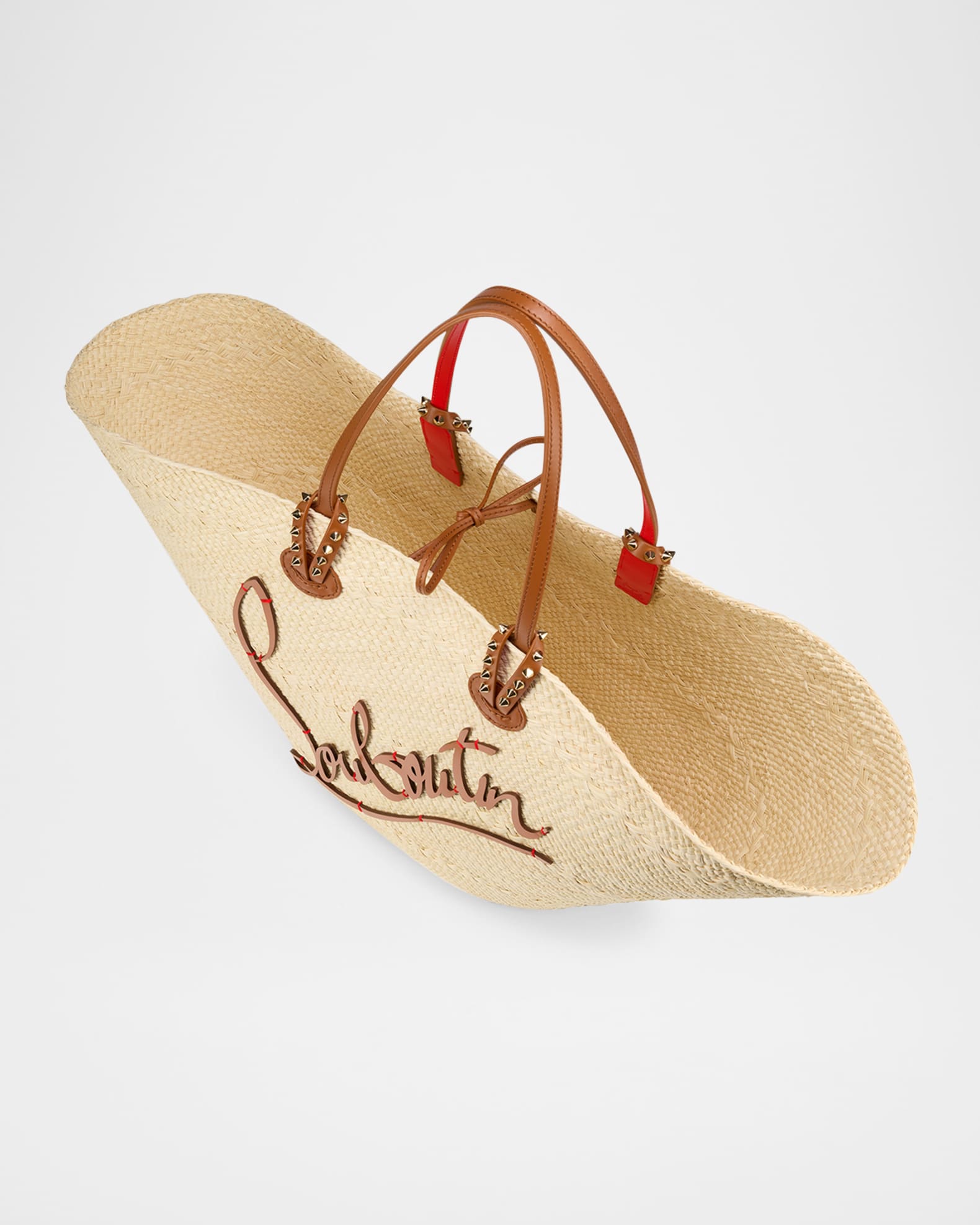 Christian Louboutin Cabata Large Basket Tote Bag in Raffia and