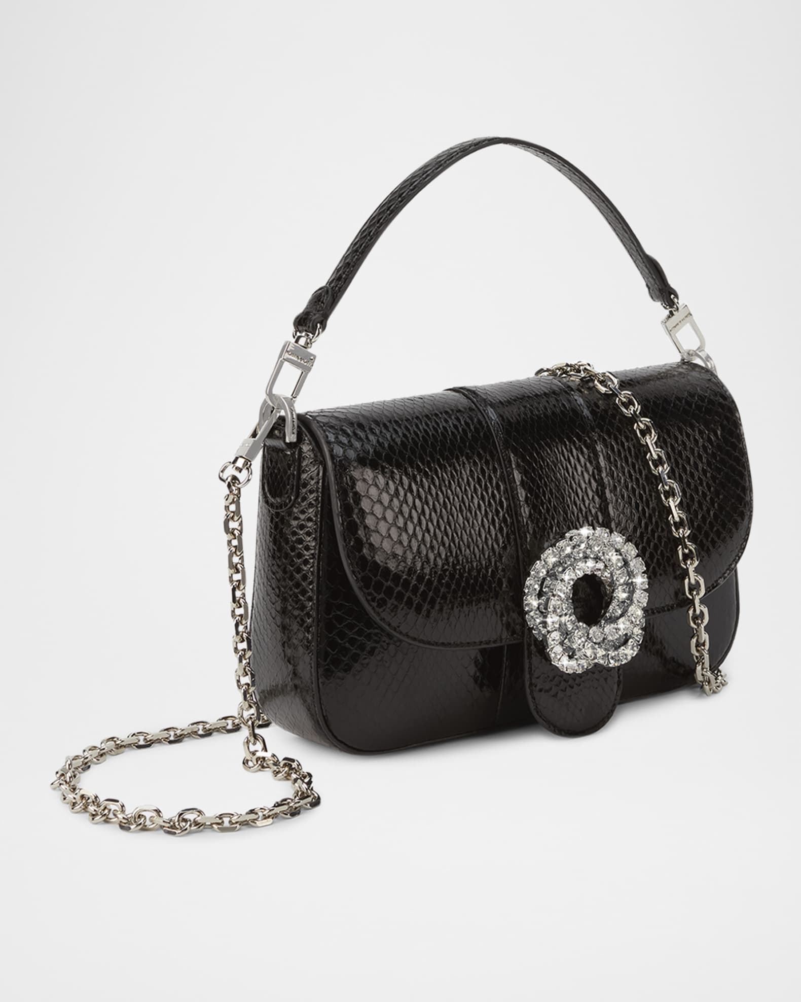 Snakeskin top handle bag top