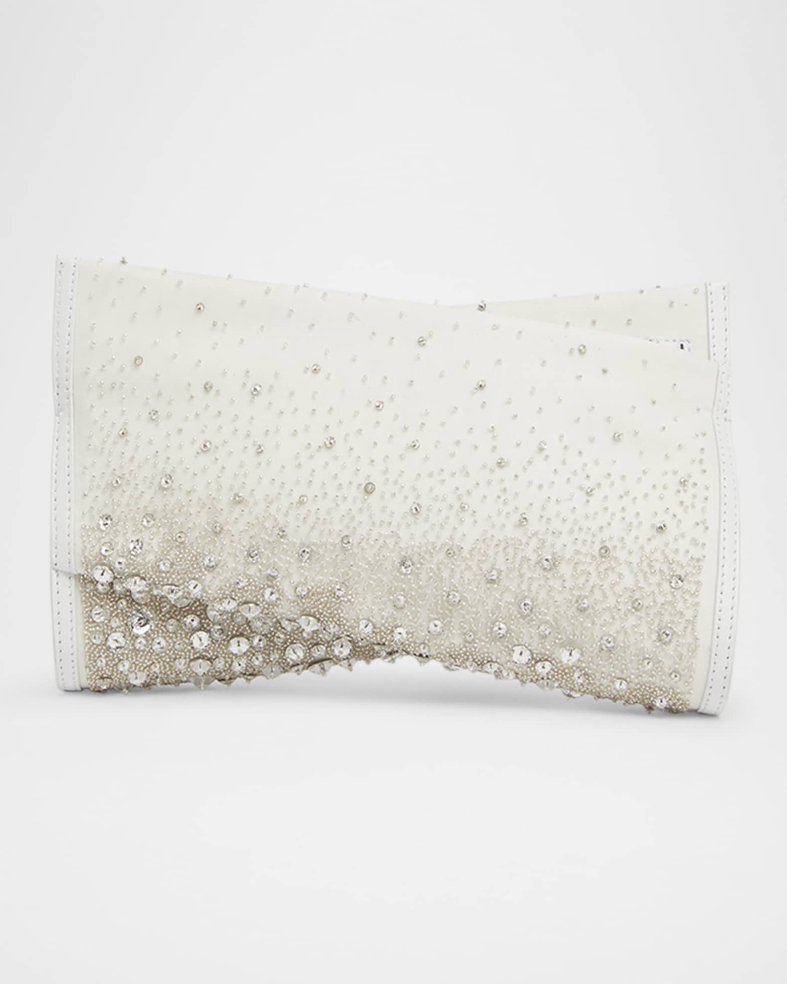 Loubitwist Small Embellished Satin Clutch Bag 0