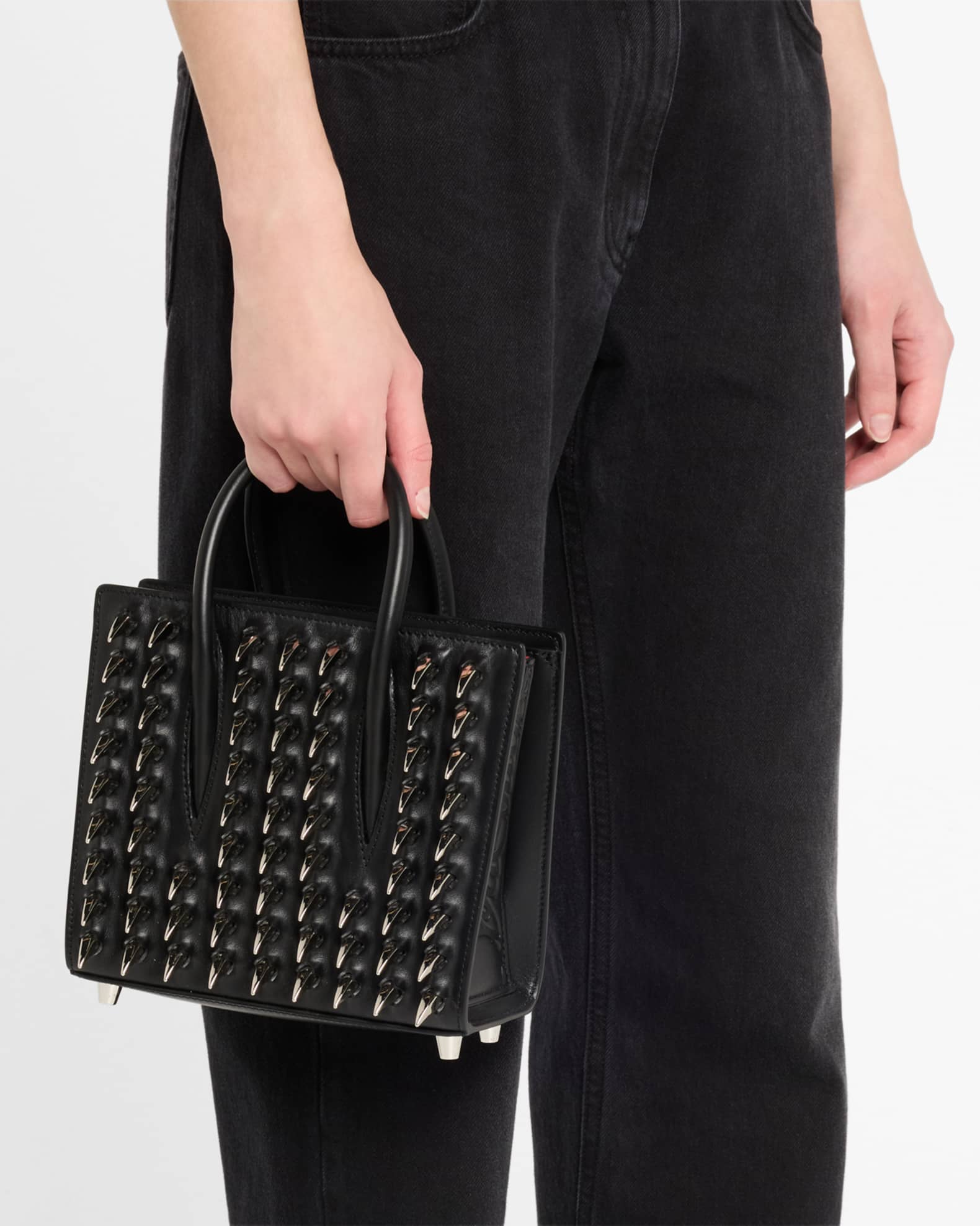 Christian Louboutin Paloma Mini Spikes Leather Top-Handle