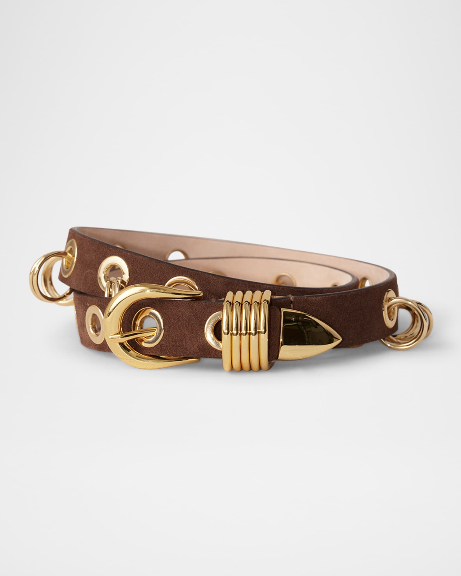 Dehanche Revenge Ring Grommet Suede Belt | Neiman Marcus
