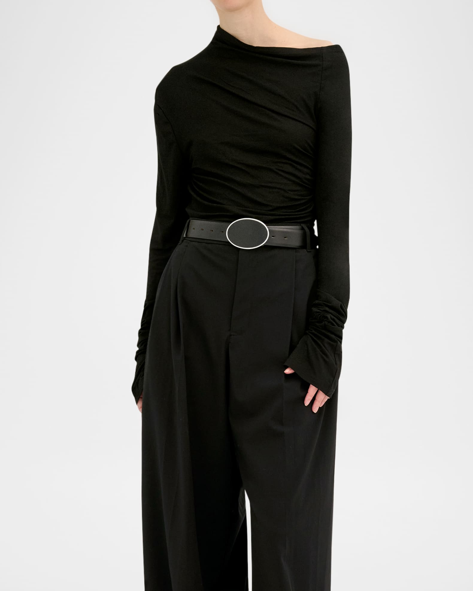 Flint Buckle Leather Belt  1