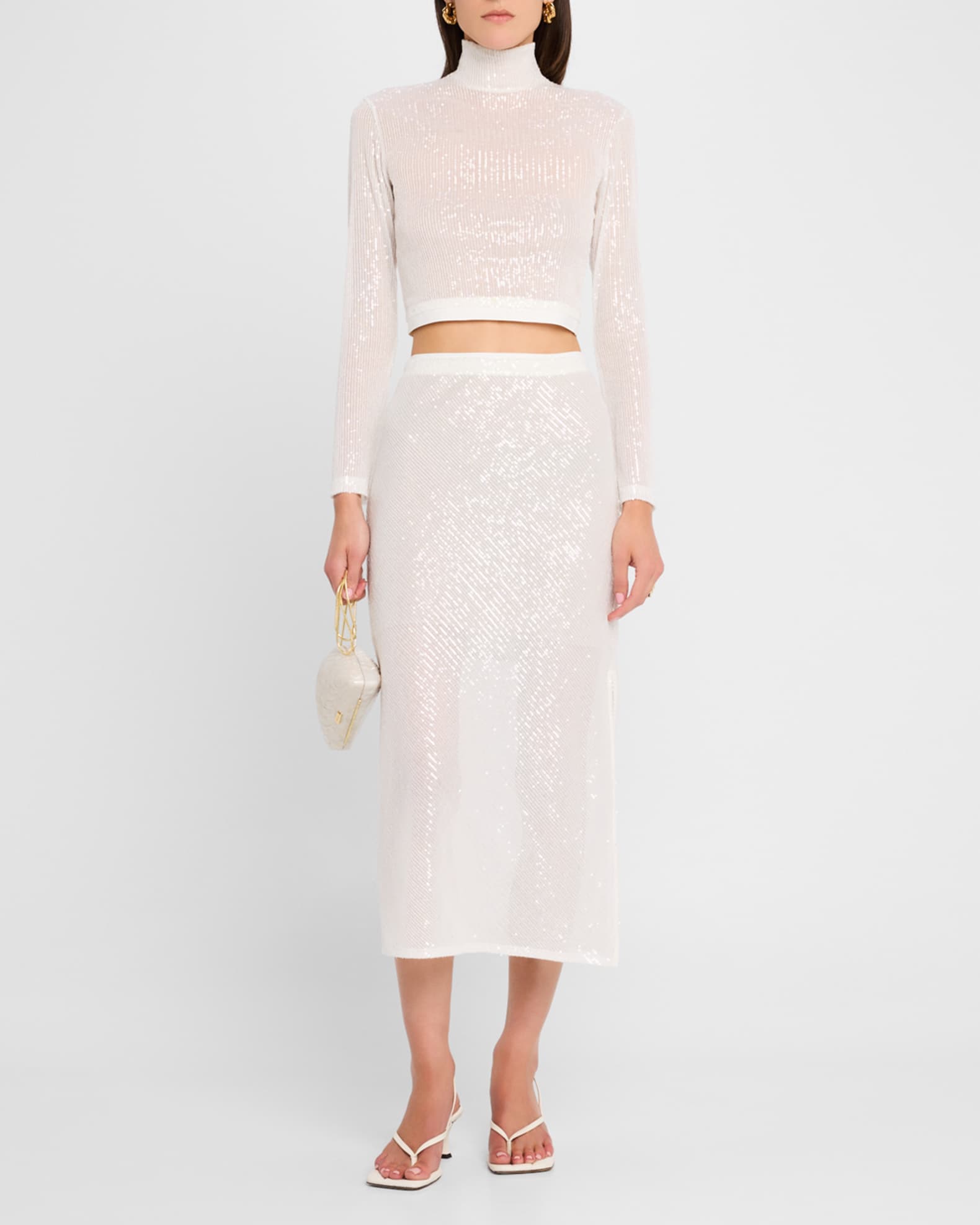 Sequined Bias-Cut Maxi Skirt - Thumbnail 2