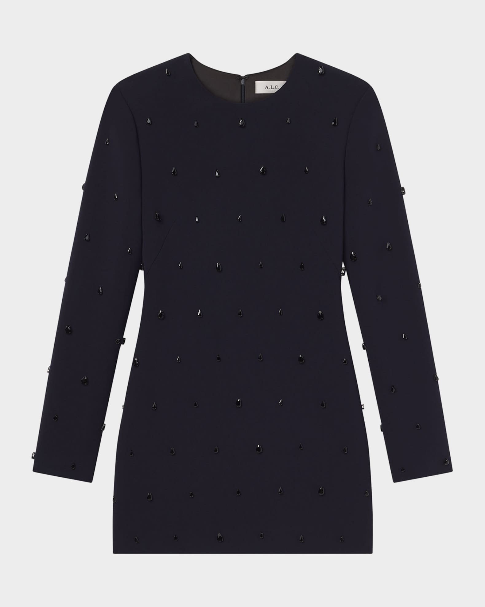 Kenna Embellished Long-Sleeve Mini Dress 0