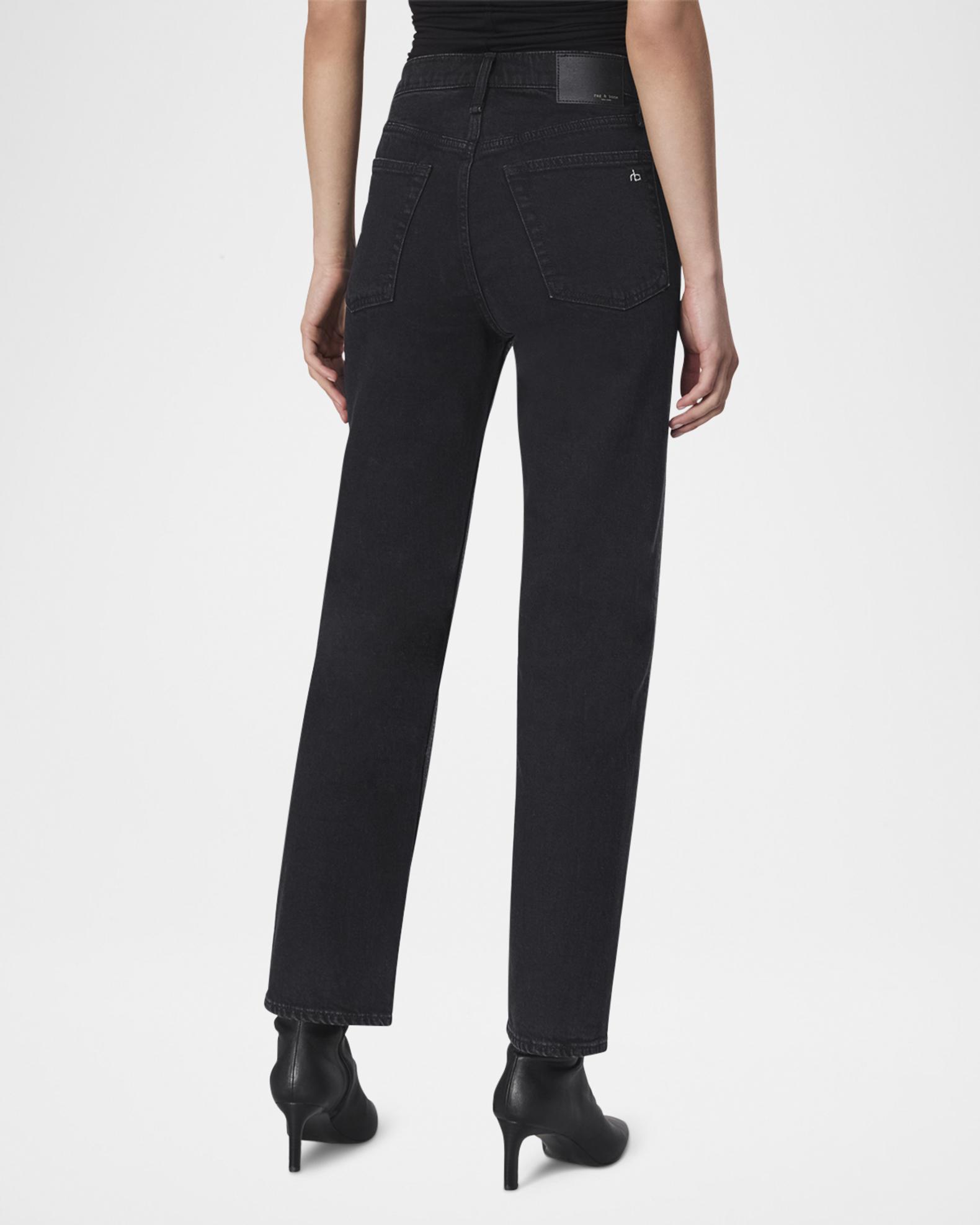 Rag & Bone Harlow Leather Mid Rise Straight