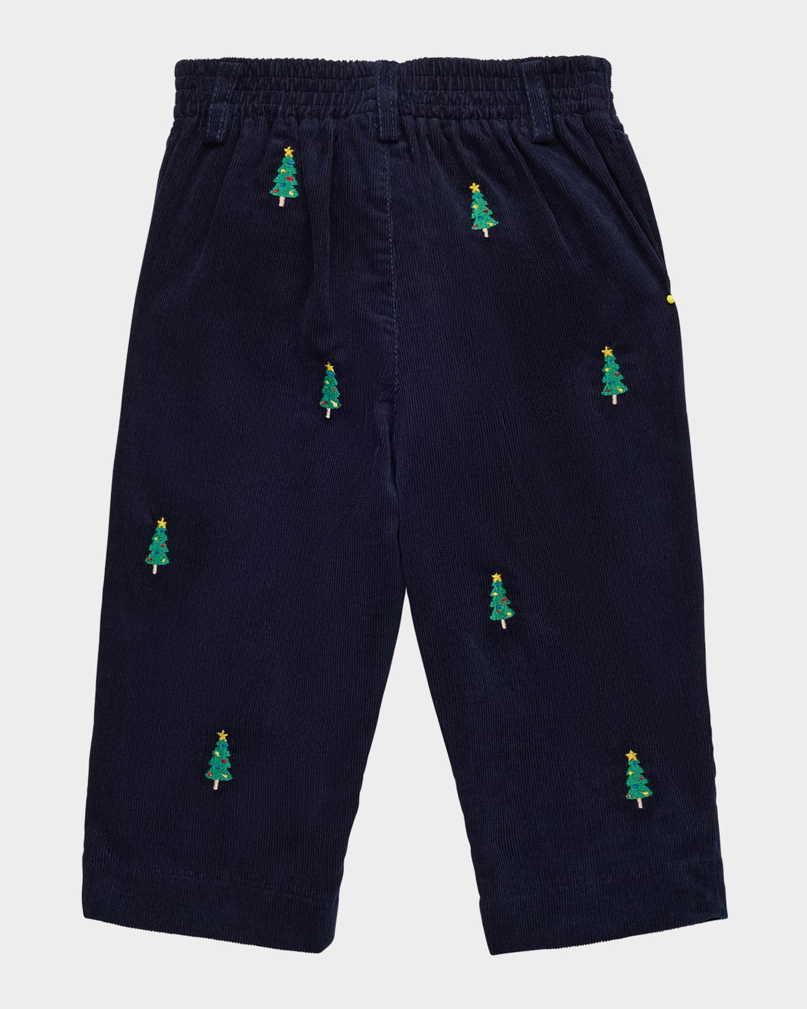 Boy's Corduroy Pants W/ Embroidered Christmas Trees 1