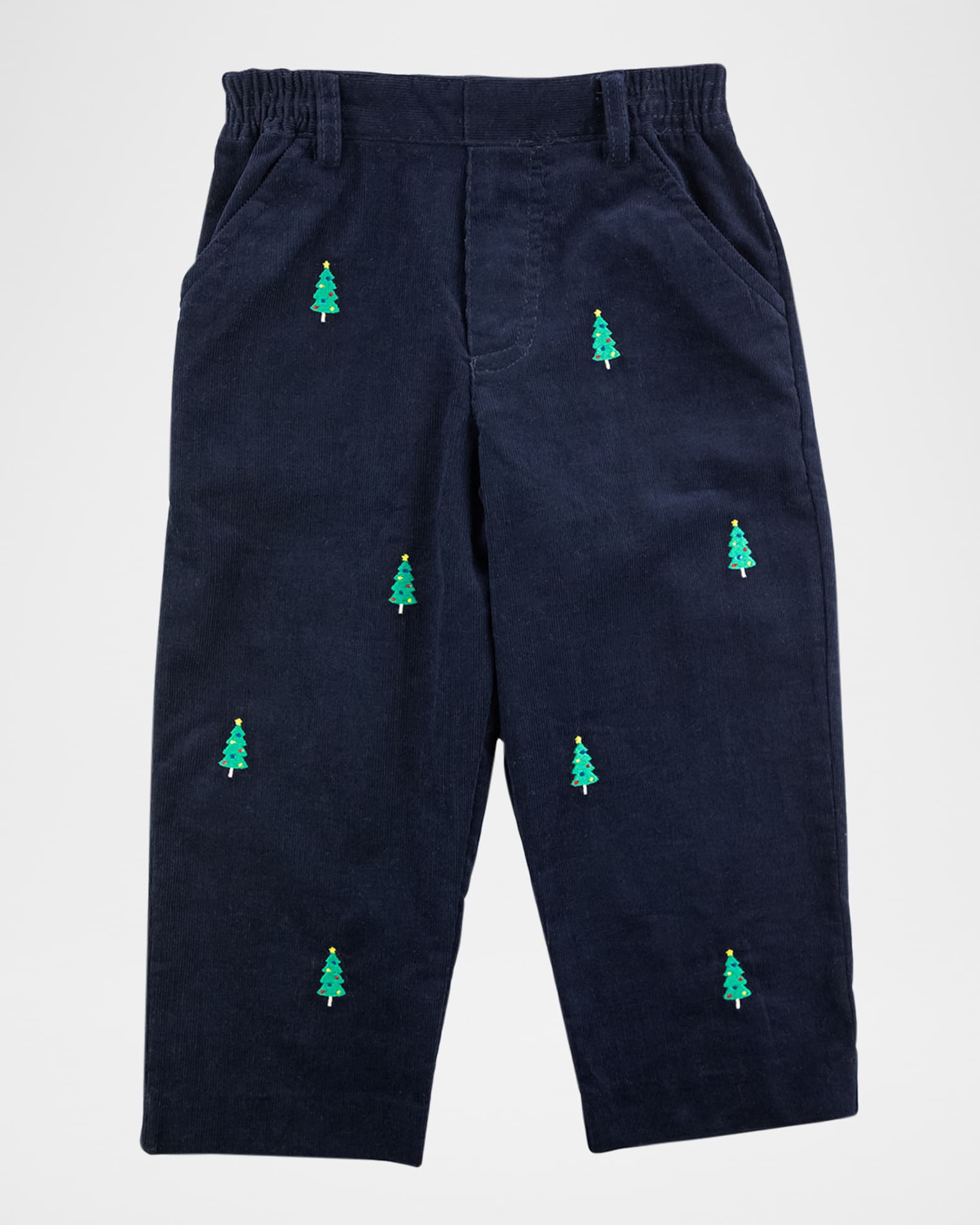 Boy's Corduroy Pants W/ Embroidered Christmas Trees 0