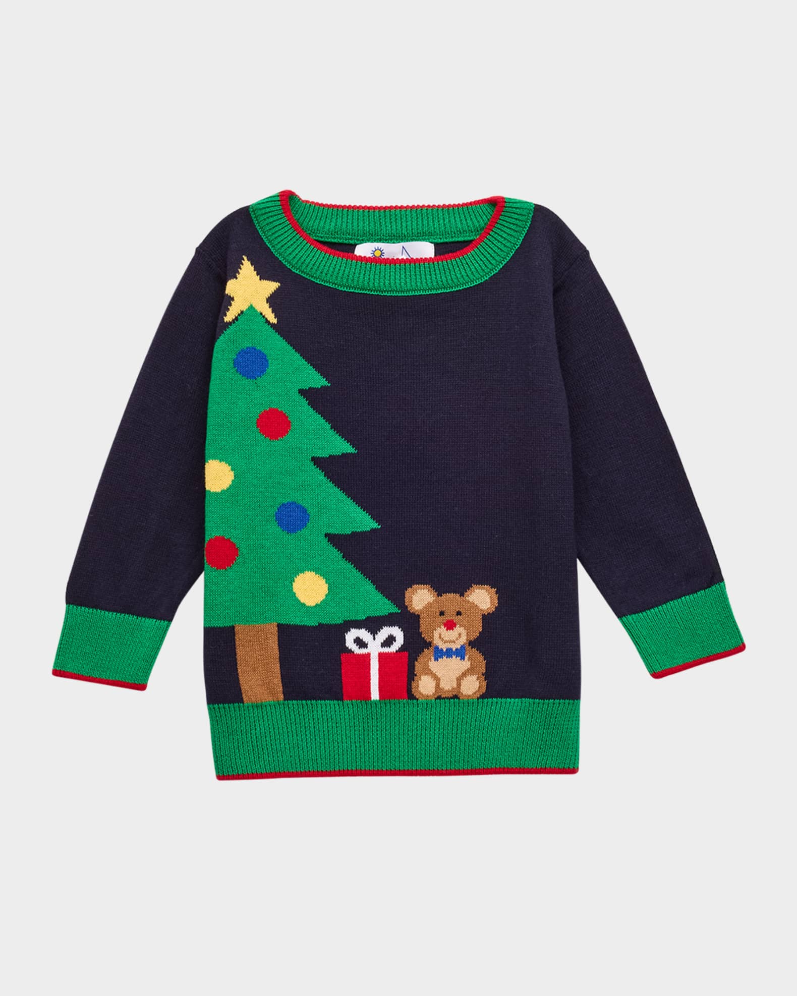 Boy's Sweater W/ Christmas Tree Intarsia, Size 4T-3 0