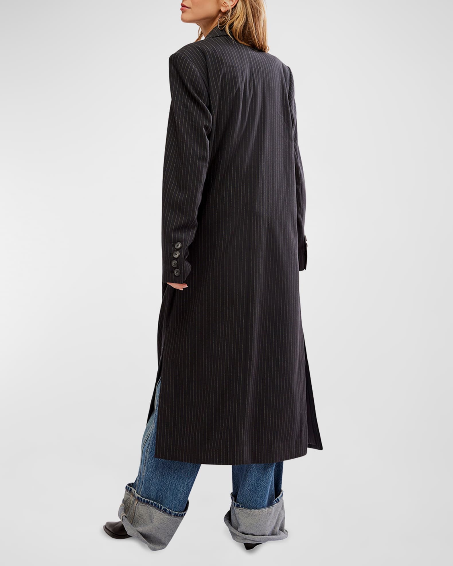 Hailey Pinstripe Blazer Duster
