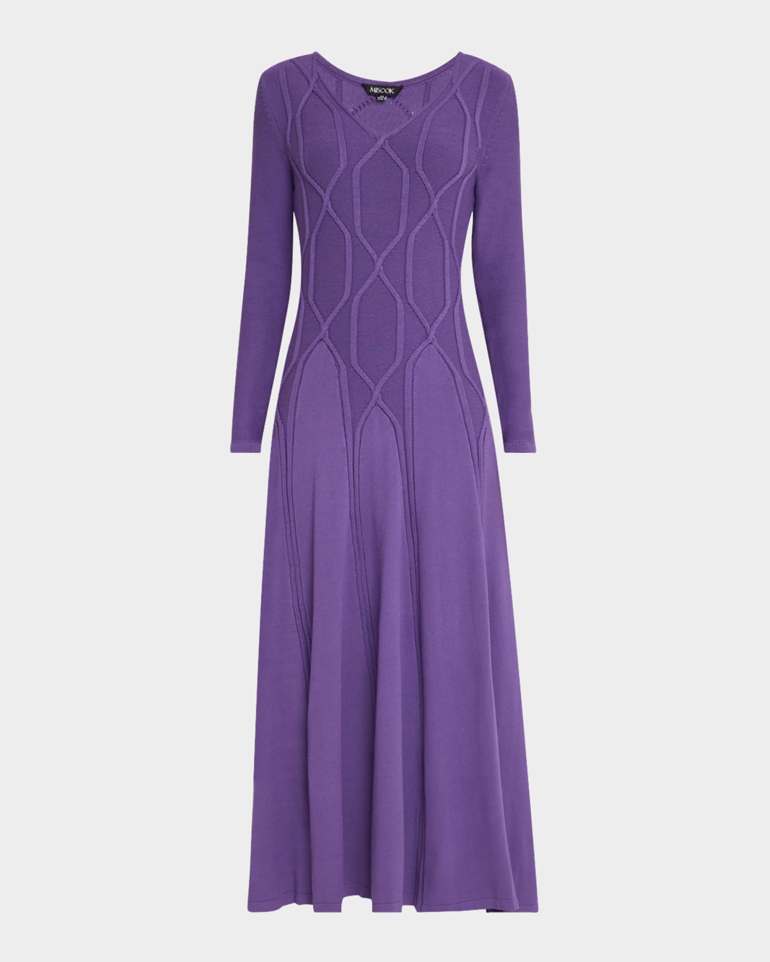 Misook Women s Fit and Flare Geometric Maxi Dress
