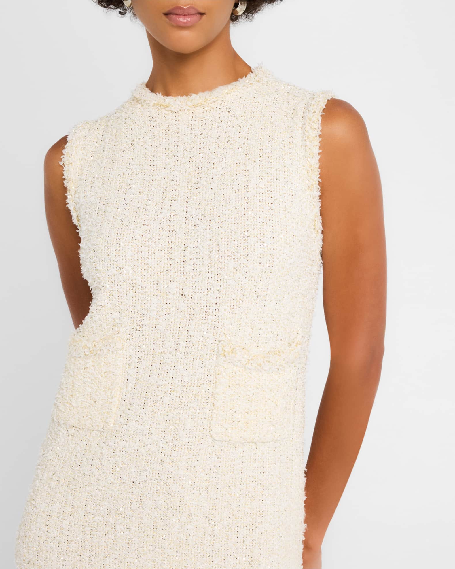 FABIANA FILIPPI Sleeveless Sequin Tweed Mini Dress | Neiman