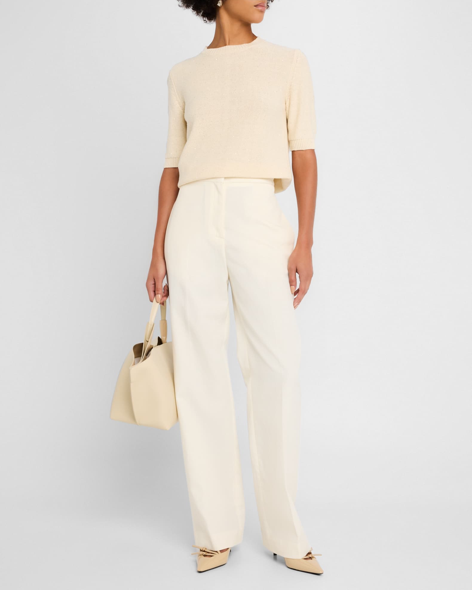 Mid-Rise Straight-Leg Trousers 1