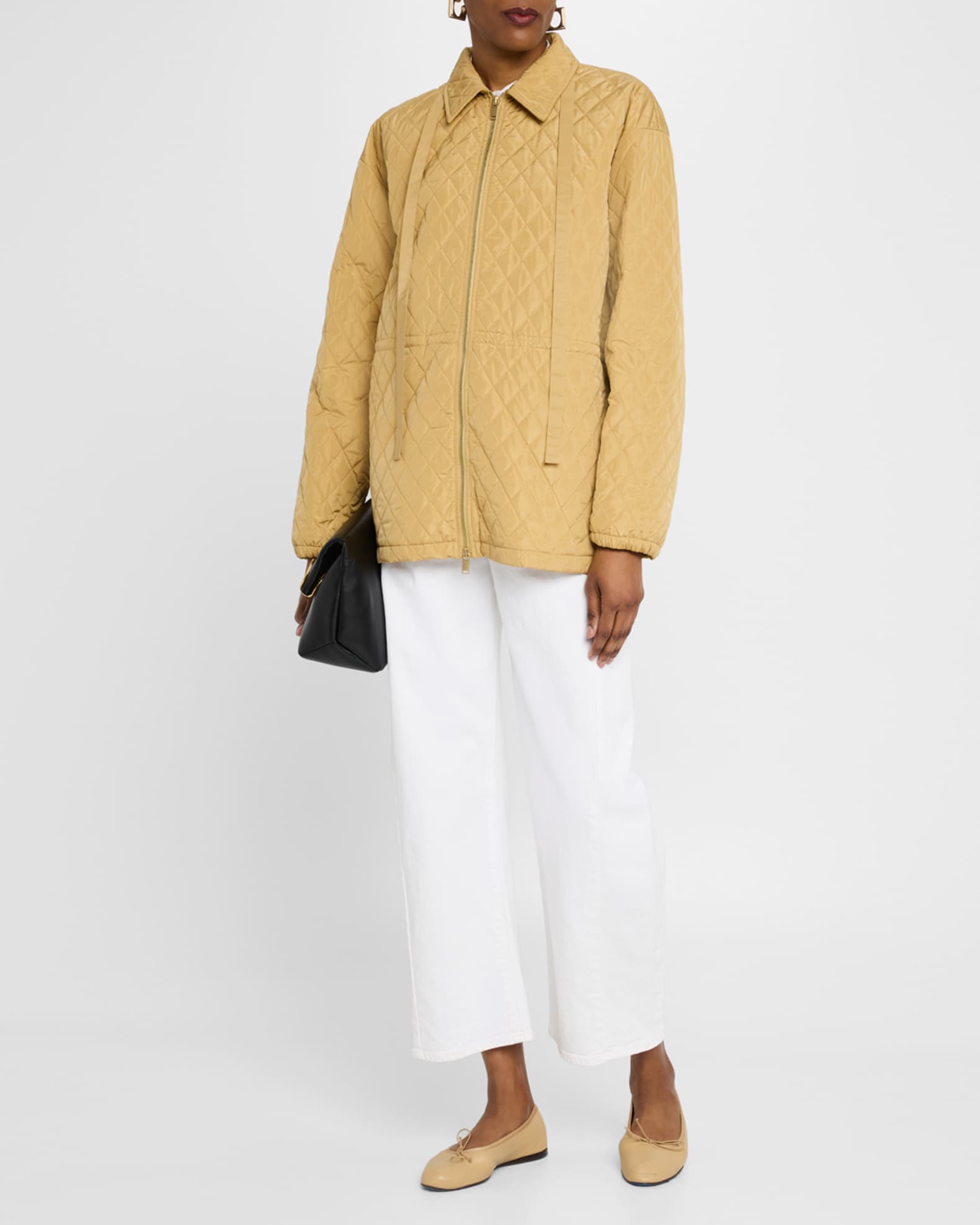 Quilted Zip-Front Taffeta Jacket 1