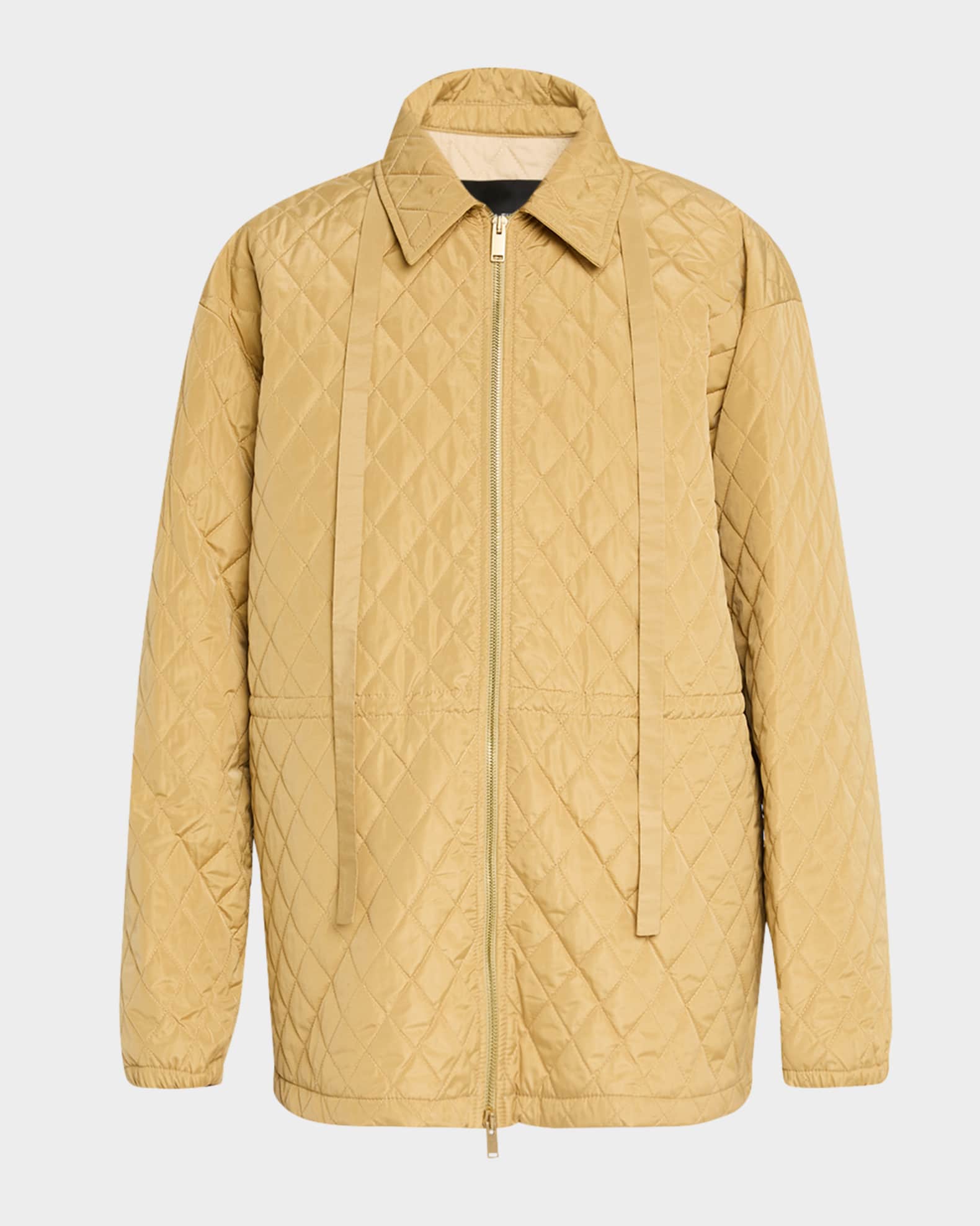 Quilted Zip-Front Taffeta Jacket 0