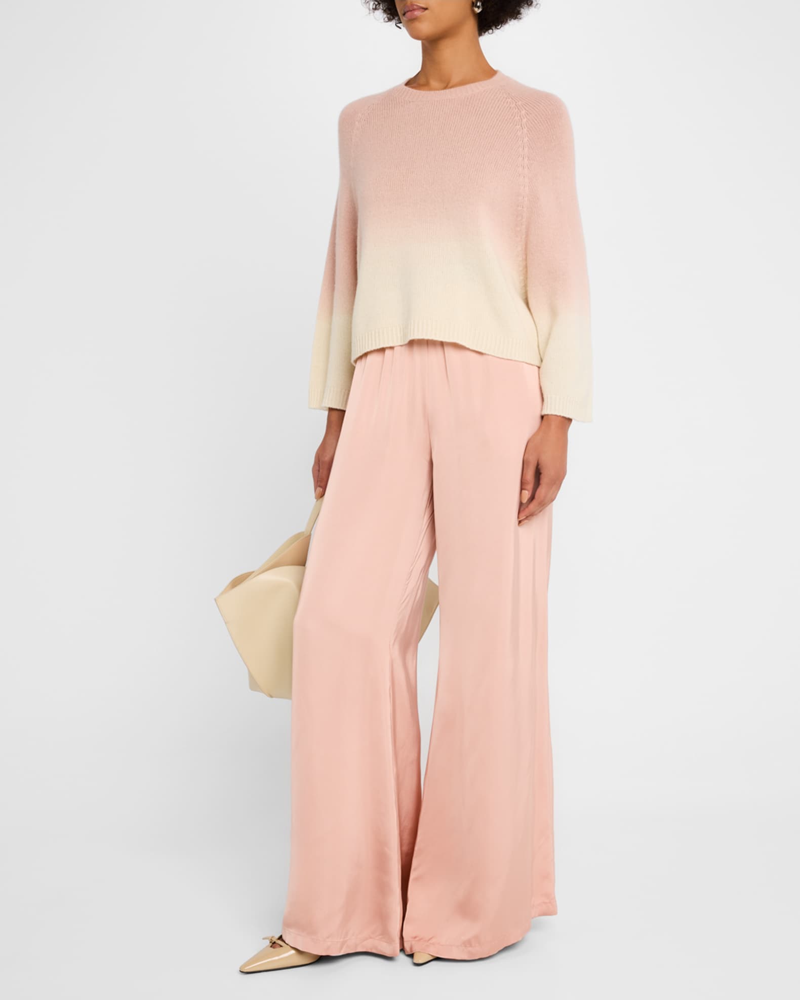 Faded Platinum Ombre Raglan-Sleeve Sweater 1