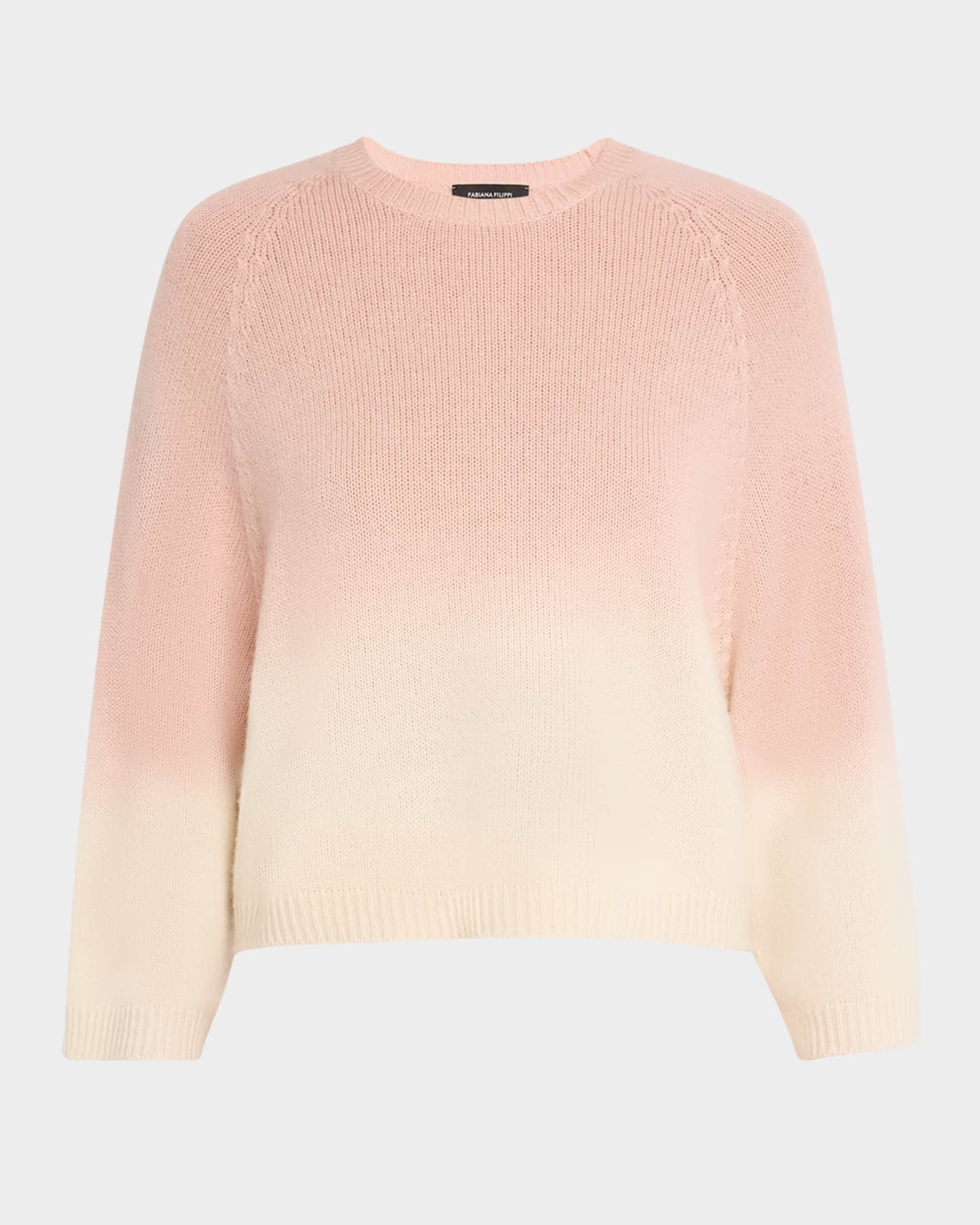 Faded Platinum Ombre Raglan-Sleeve Sweater 0