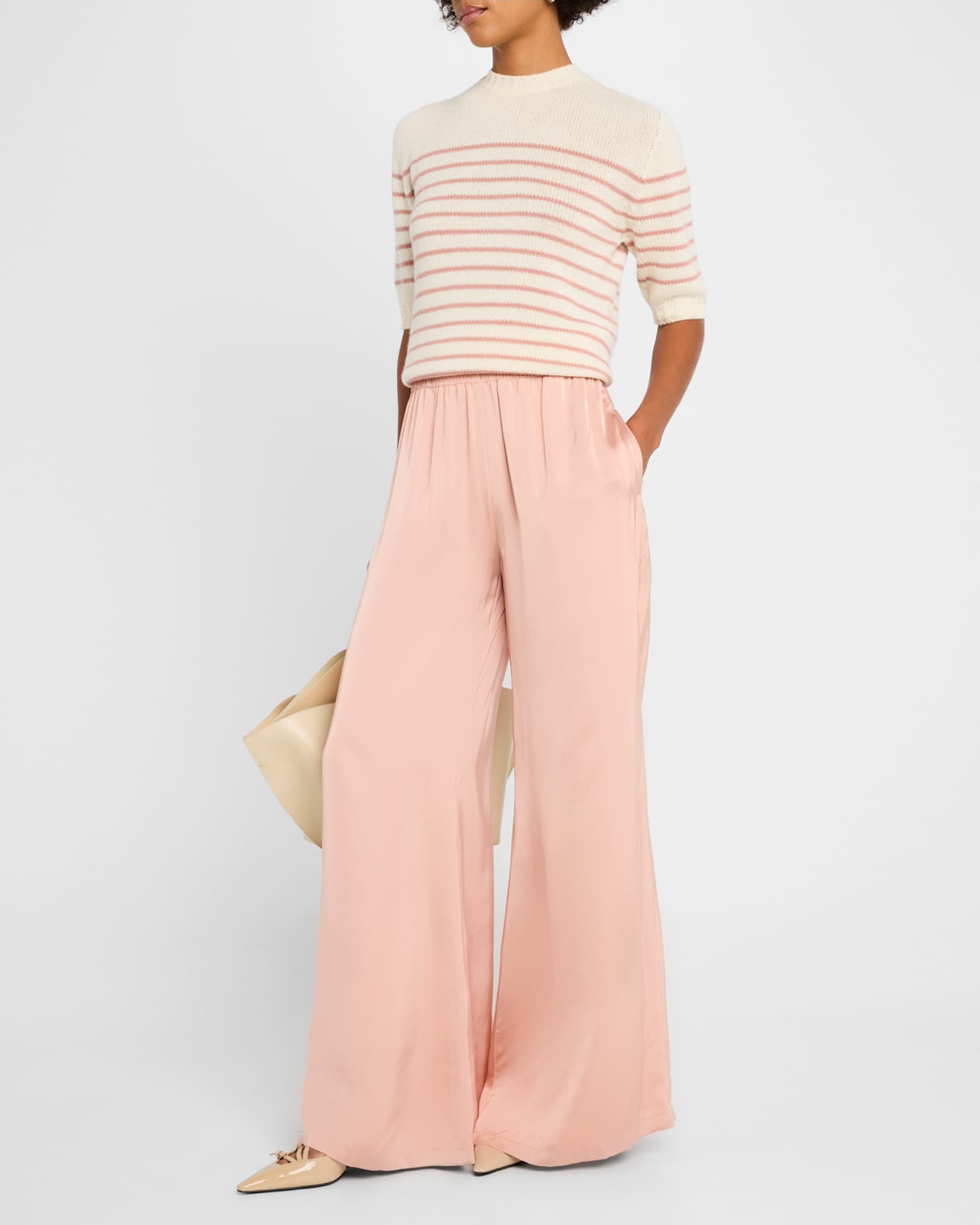 Striped Mock-Neck Cashmere Sweater 1