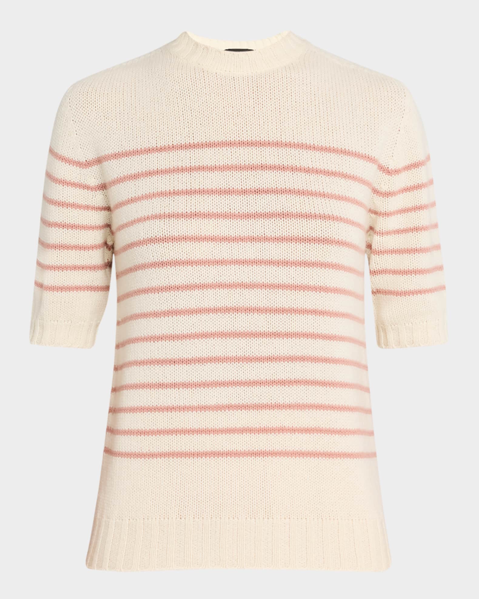 Striped Mock-Neck Cashmere Sweater 0