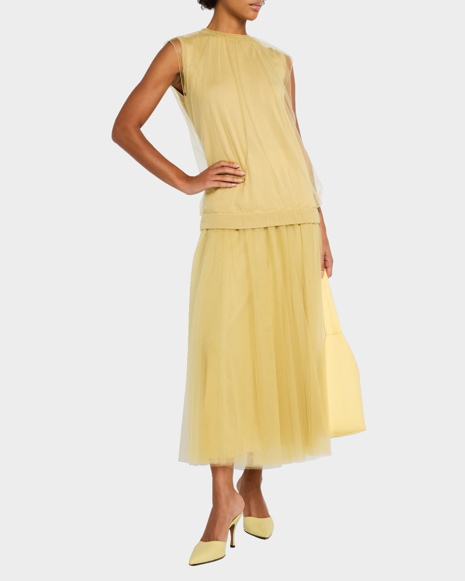 A-Line Tulle Midi Skirt 1