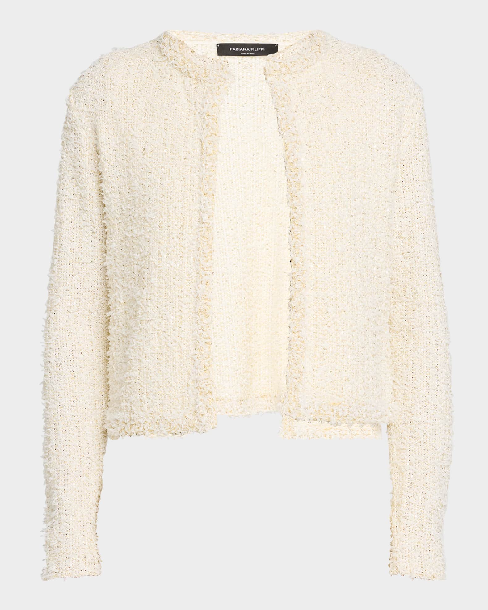 Sequin fringe cardigan clearance