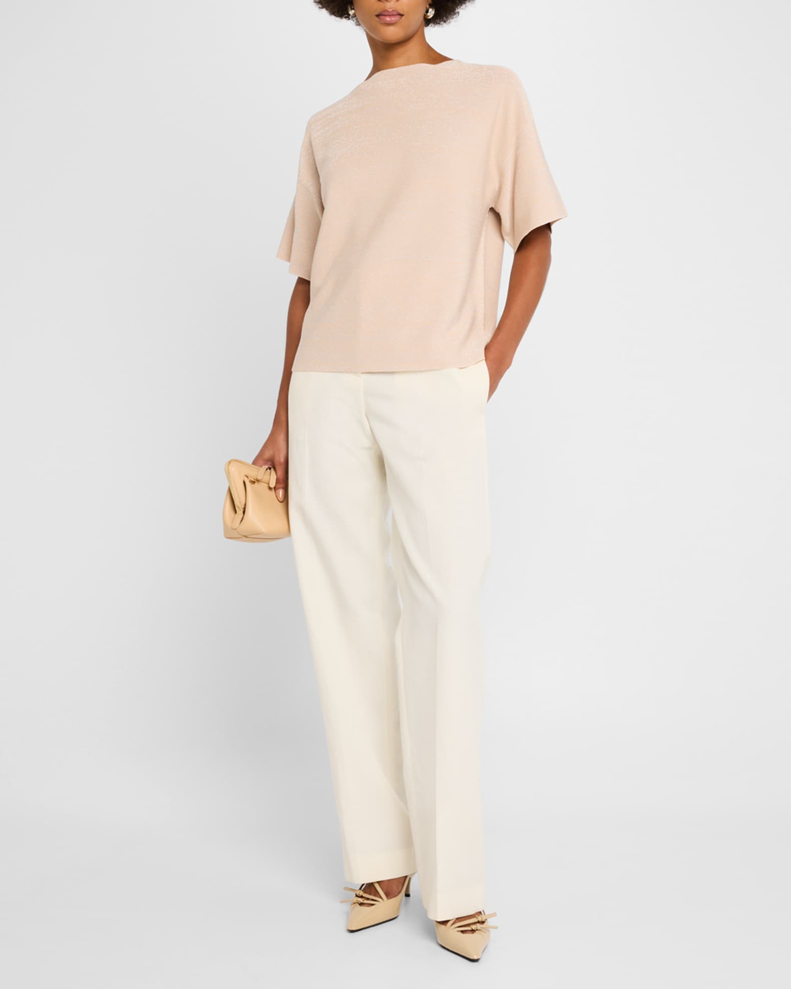 Shimmer Boat-Neck Sweater 1