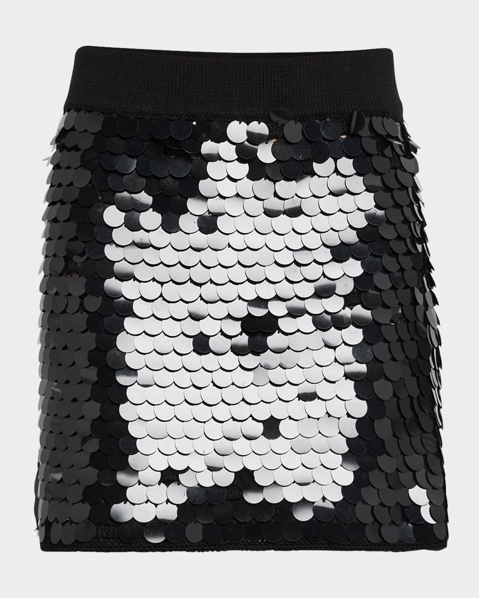 Mya Sequin Crochet Mini Skirt 0
